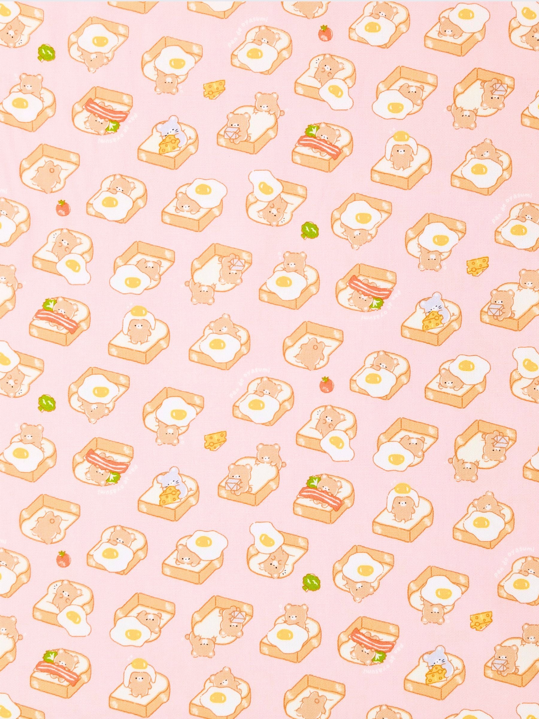 Cosmo - Bear Toast Cotton Oxford Fabric - Pink