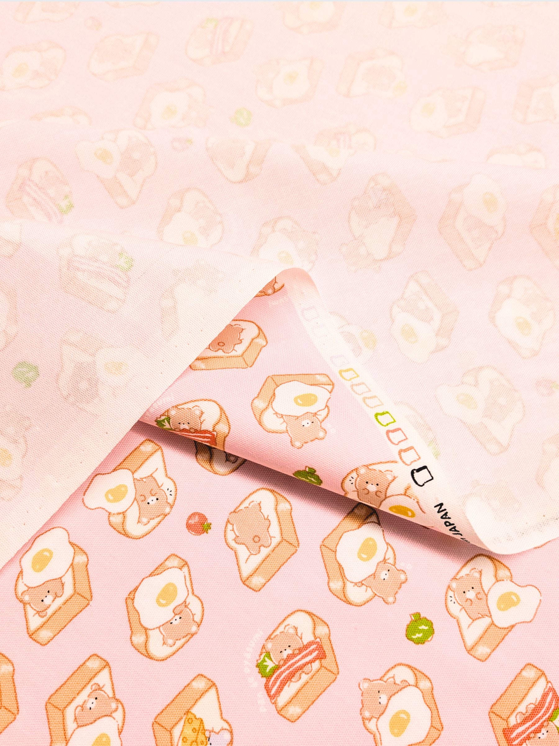 Cosmo - Bear Toast Cotton Oxford Fabric - Pink