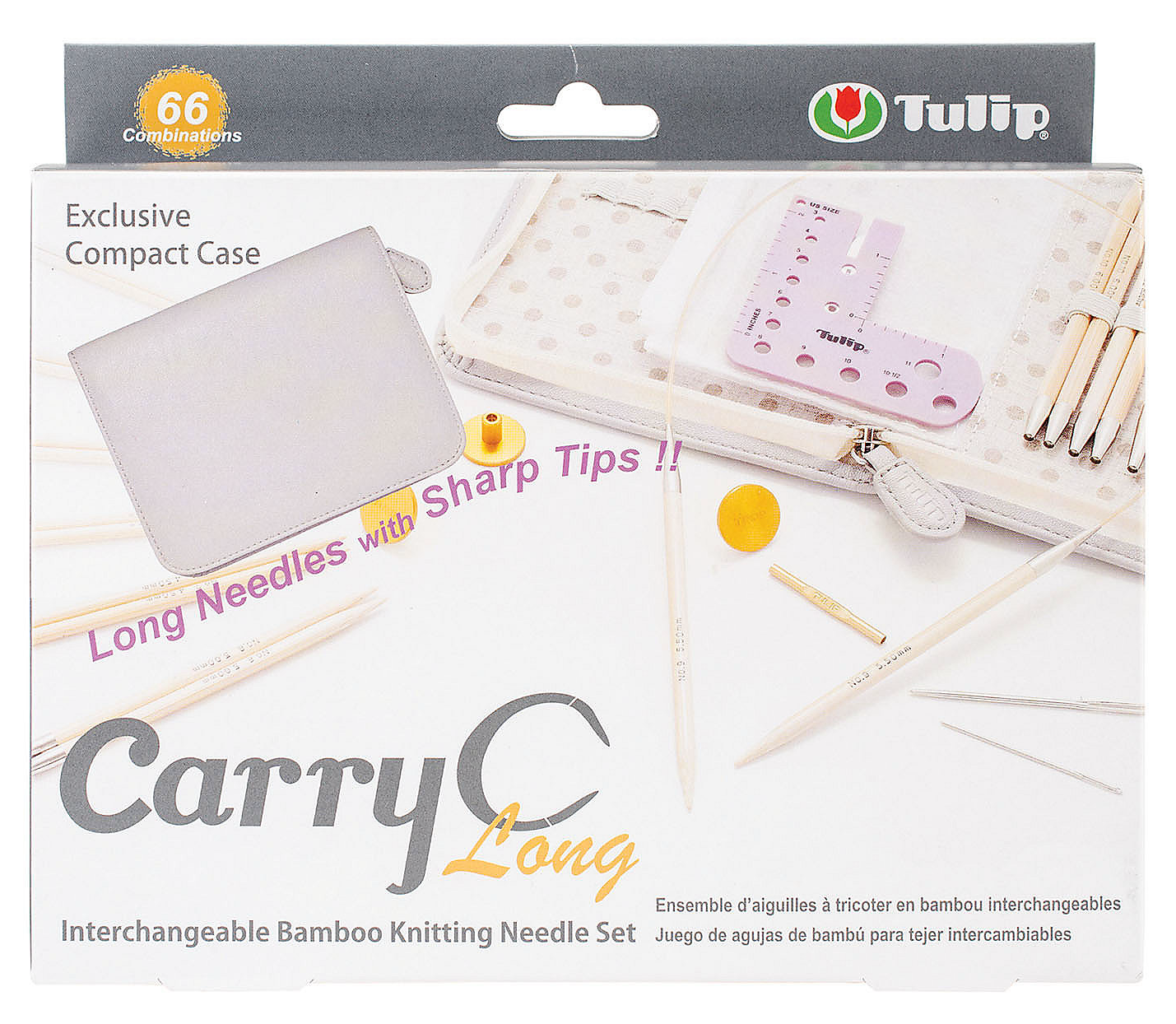 Tulip - CarryC Long Interchangeable Knitting Needle Set with Case - Bamboo