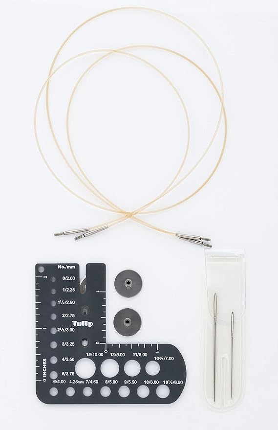 Tulip - Knitting Needle Gauge with Built-in Yarn Cutter - Gray