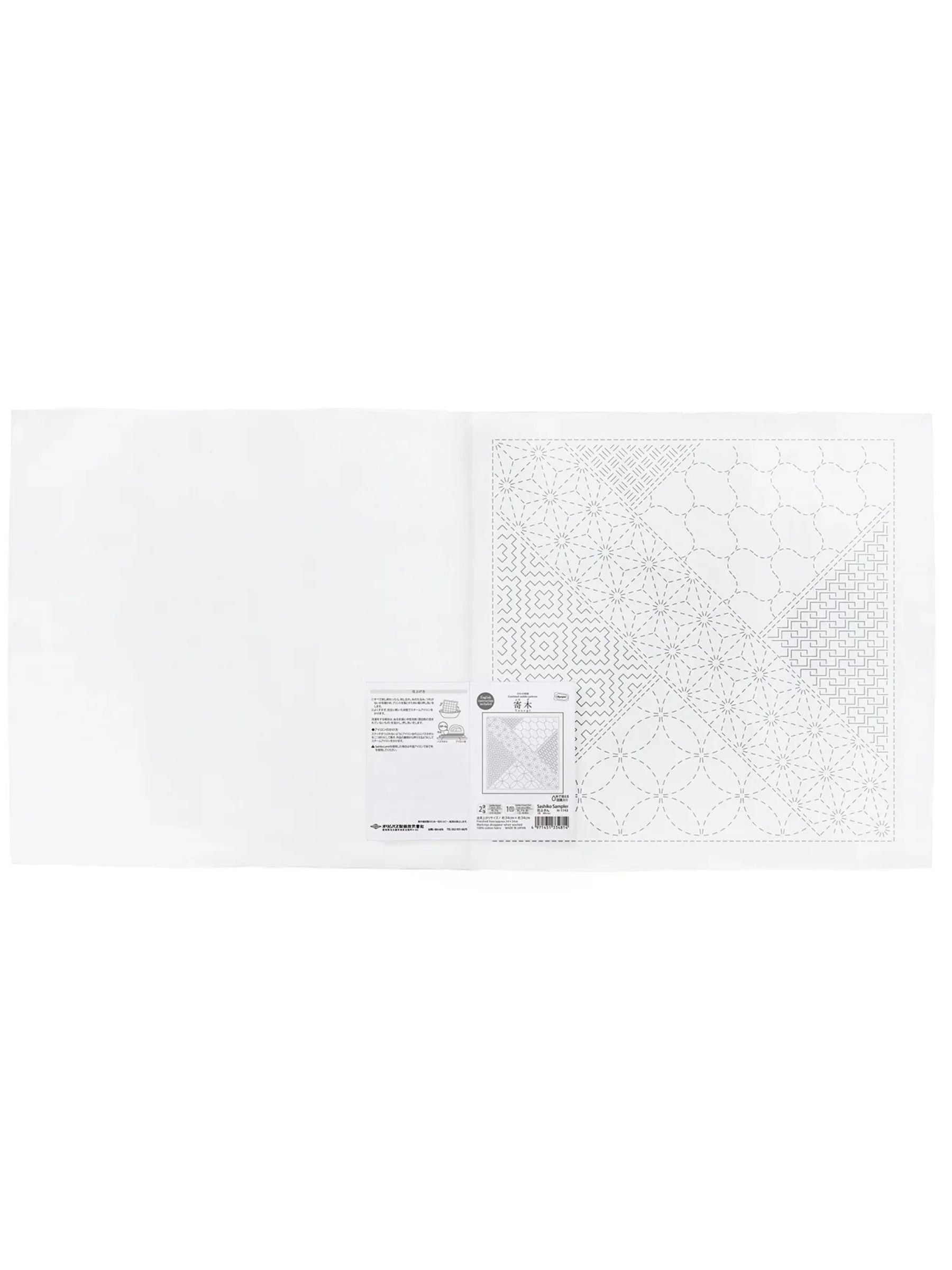 Olympus - Matching Patterns Collection "Parquet" Cotton Sashiko Sampler Cloth - White