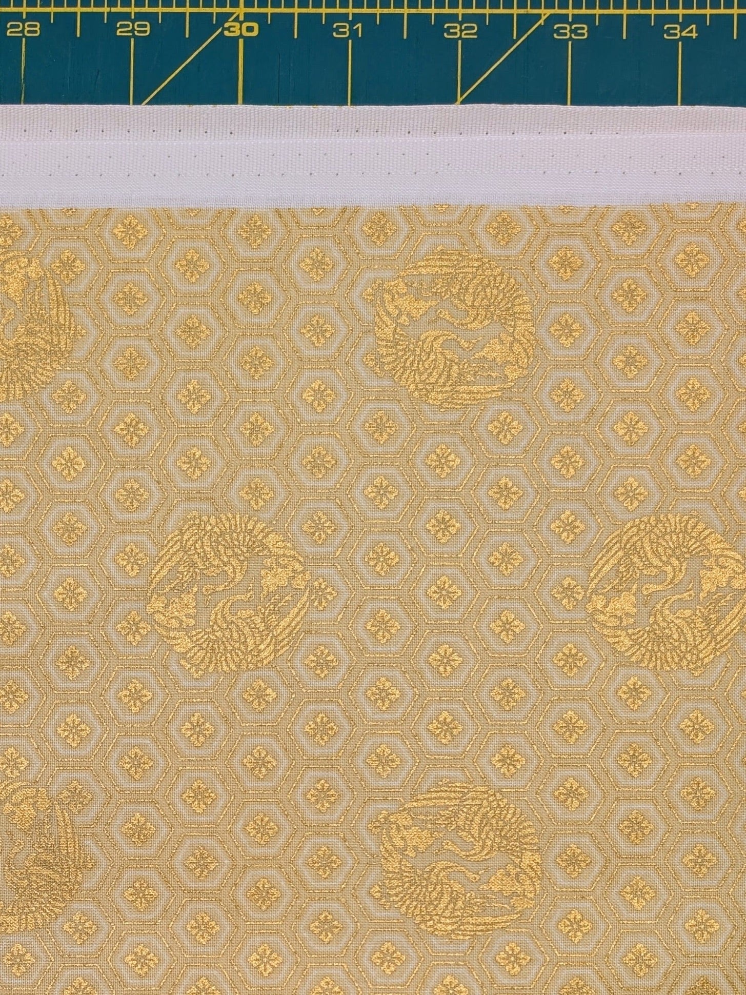 QuiltGate - Golden Cranes and Kikko Cotton Fabric - Beige