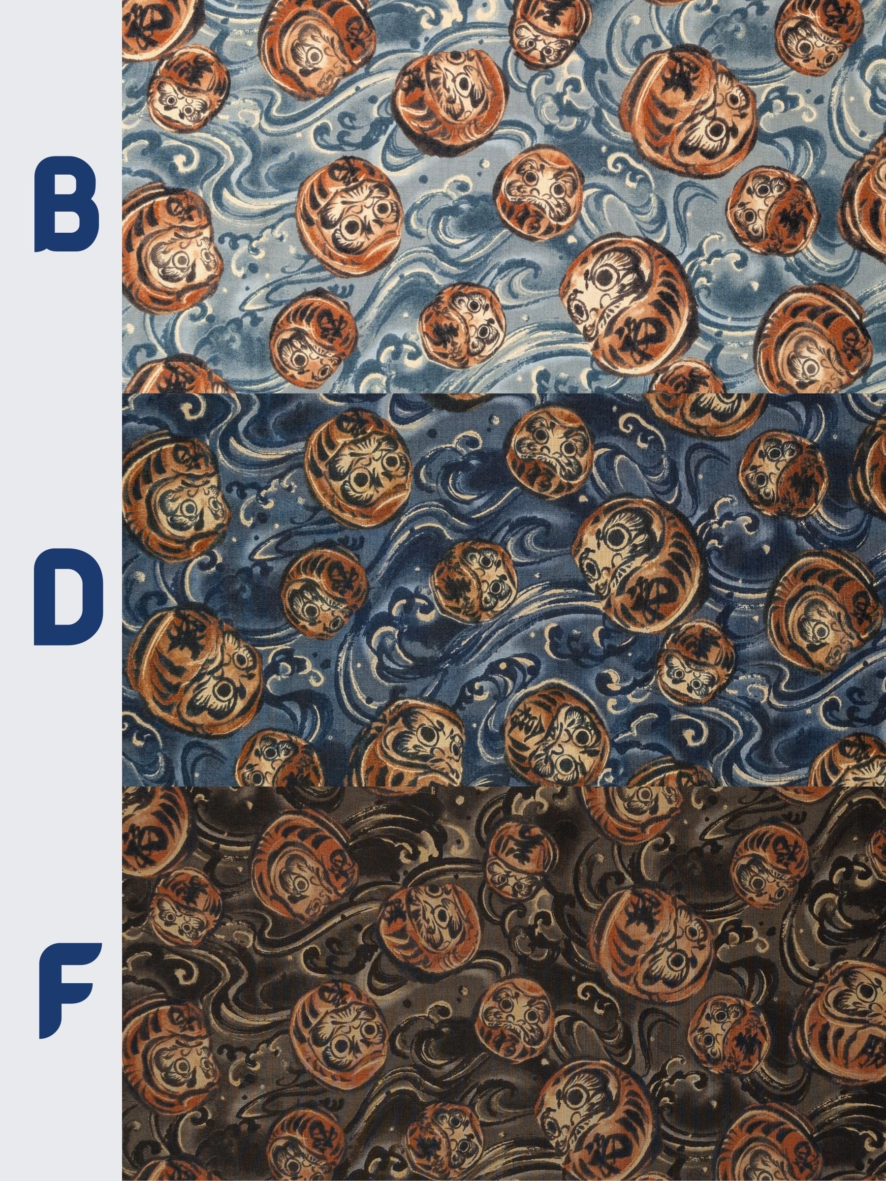 Quilt Gate - Brushed Daruma & Waves Cotton Sheeting Fabric - Gray