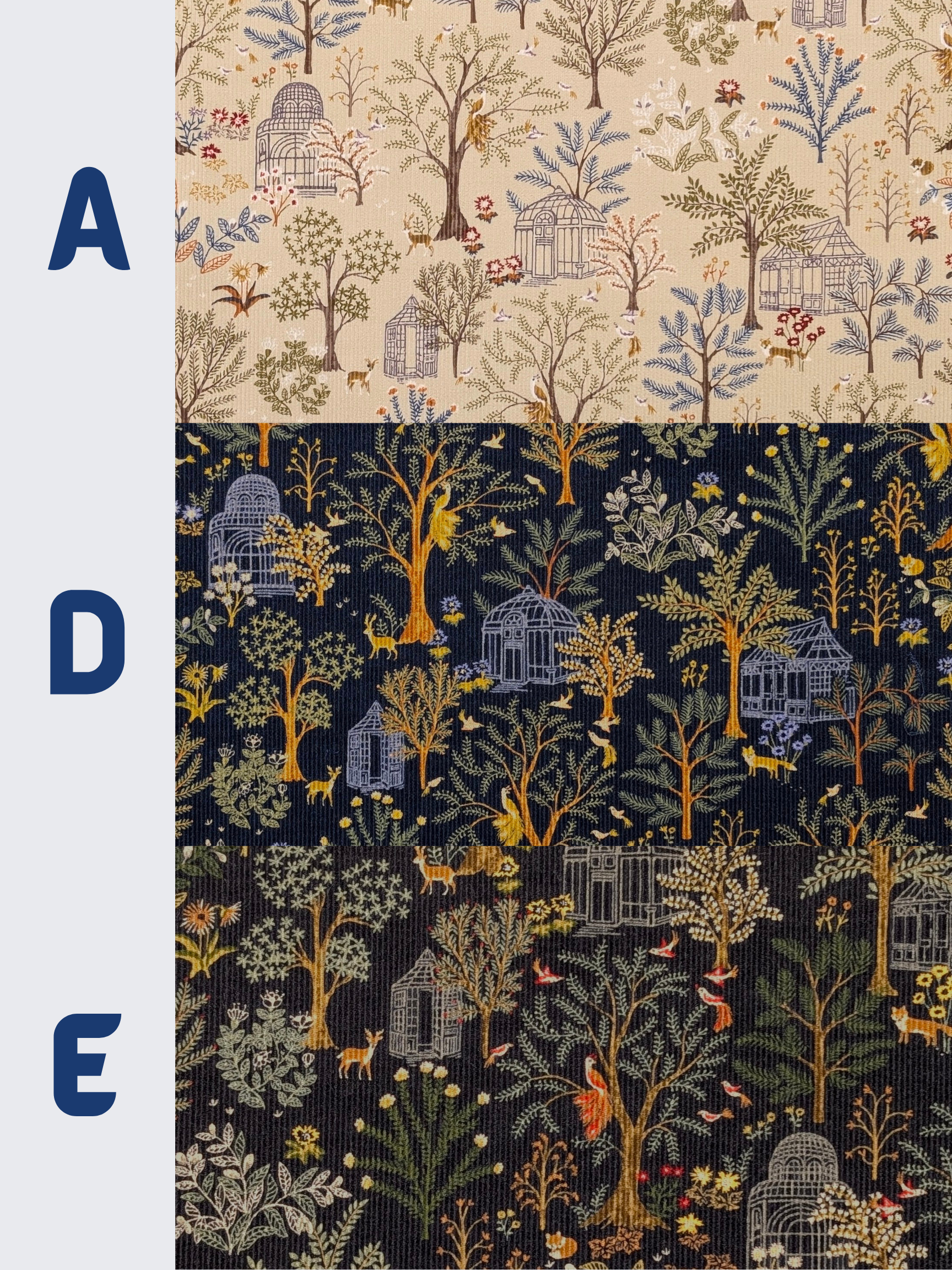 Hokkoh - Botanical Garden Cotton Needlecord Corduroy Fabric - Navy