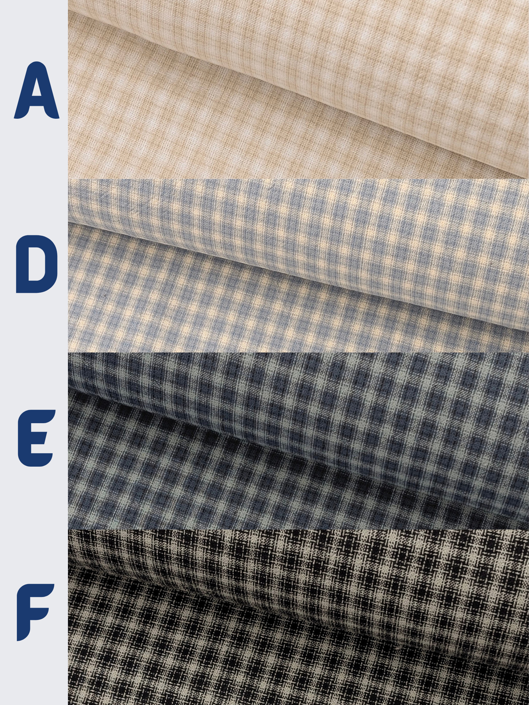 Handworks - Small Gingham Check Yarn Dyed Cotton Fabric - Gray & Black