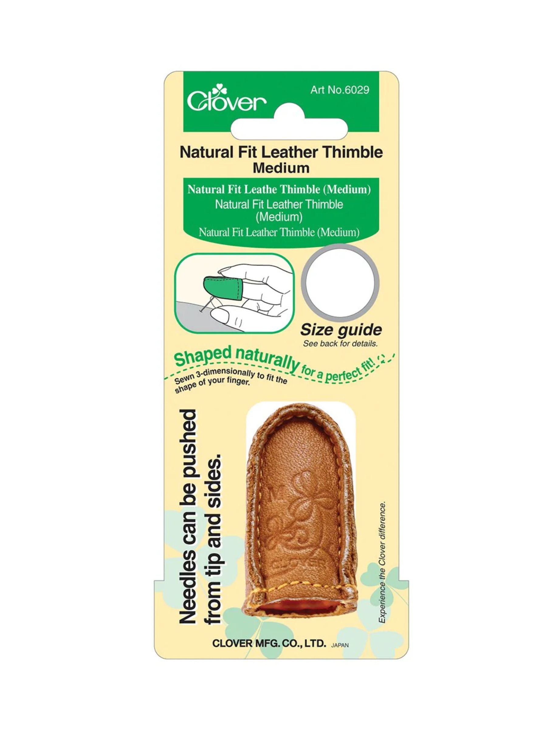 Clover - Natural Fit Leather Thimble - Natural