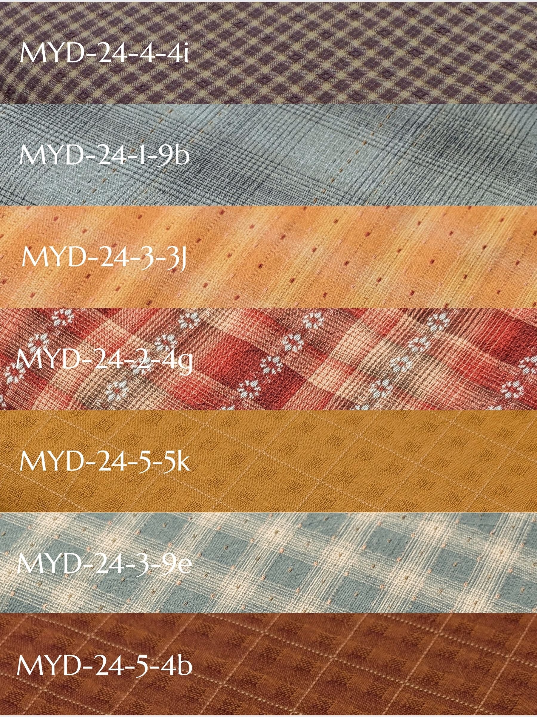 MYD - PRE-CUT Echigo Yarn Dyed Cotton Fabric - Assorted Colors