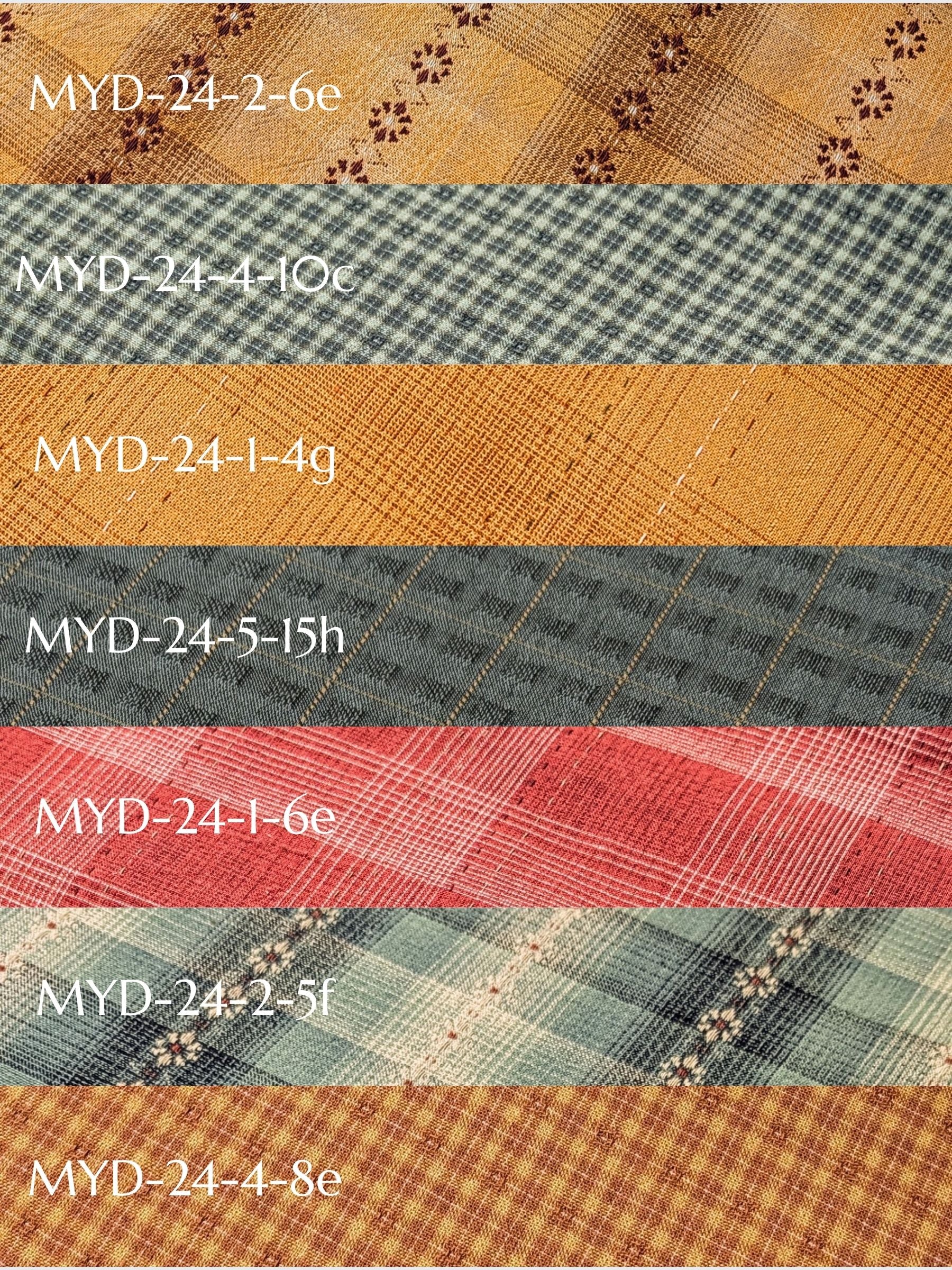 MYD - PRE-CUT Echigo Yarn Dyed Cotton Fabric - Assorted Colors
