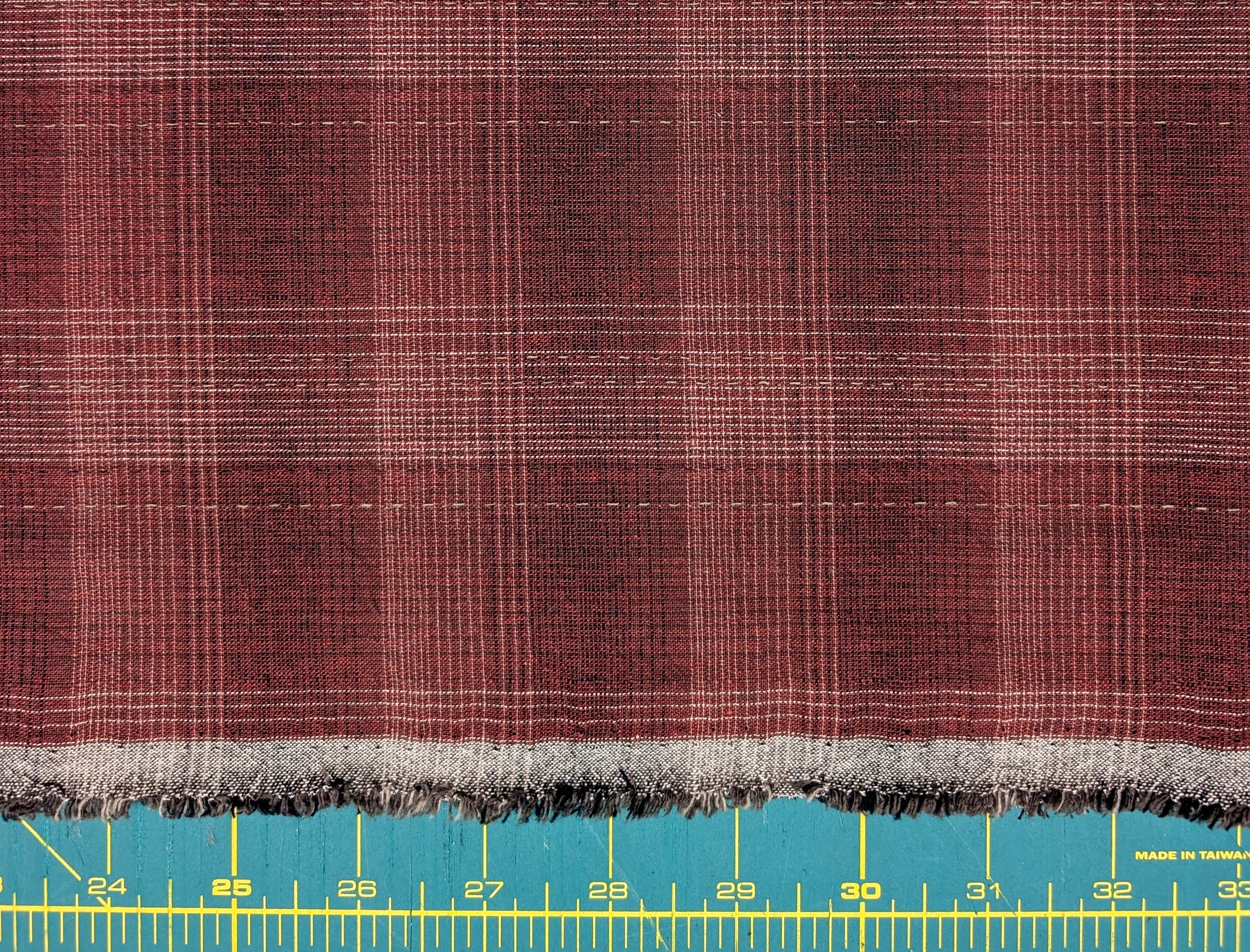 MYD - Glen Check Plaid Yarn Dyed Cotton Fabric - Burgundy