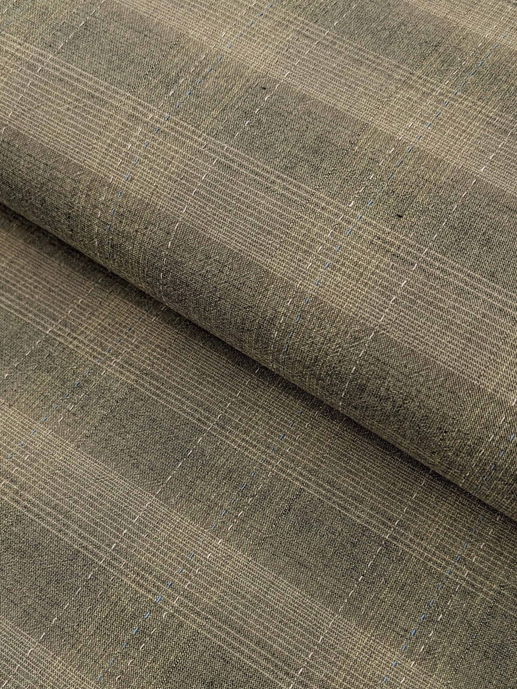 MYD - Glen Check Plaid Yarn Dyed Cotton Fabric - Olive Green