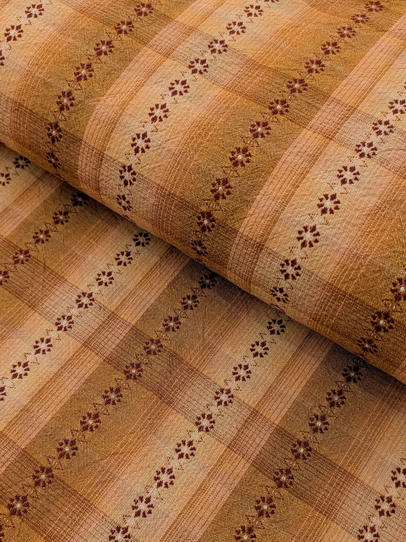 MYD - Daisy Chain Glen Check Plaid Yarn Dyed Cotton Fabric - Mustard and Cream