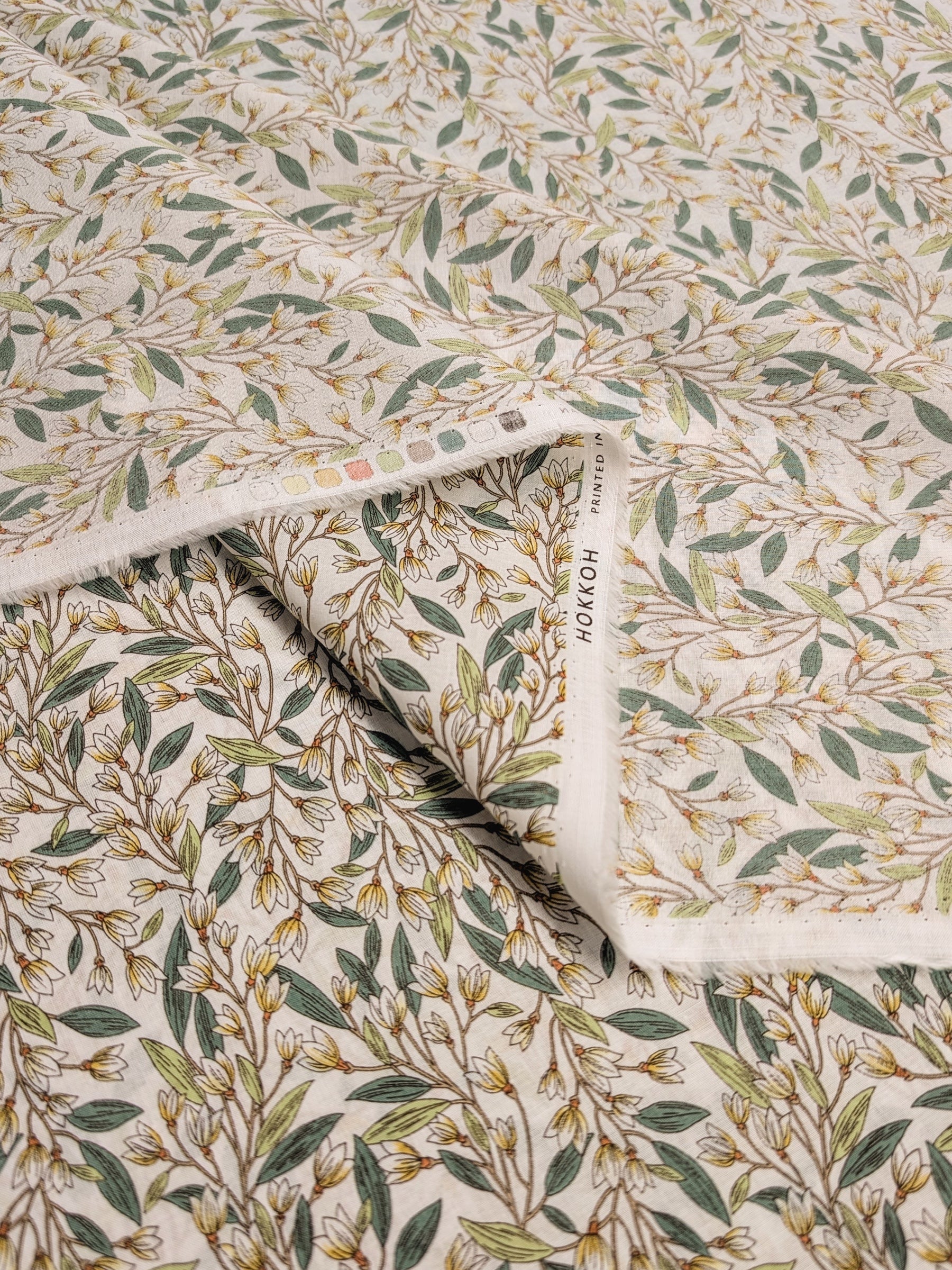 Hokkoh - Trailing Lilies Cotton Lawn - Beige