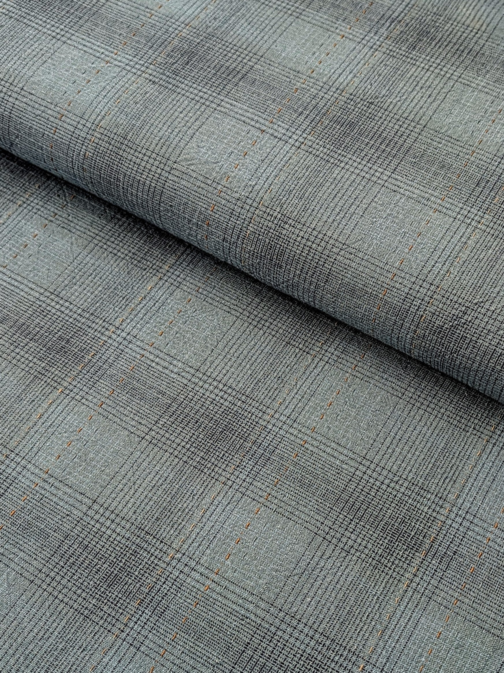 MYD - Glen Check Plaid Yarn Dyed Cotton Fabric - Medium Blue