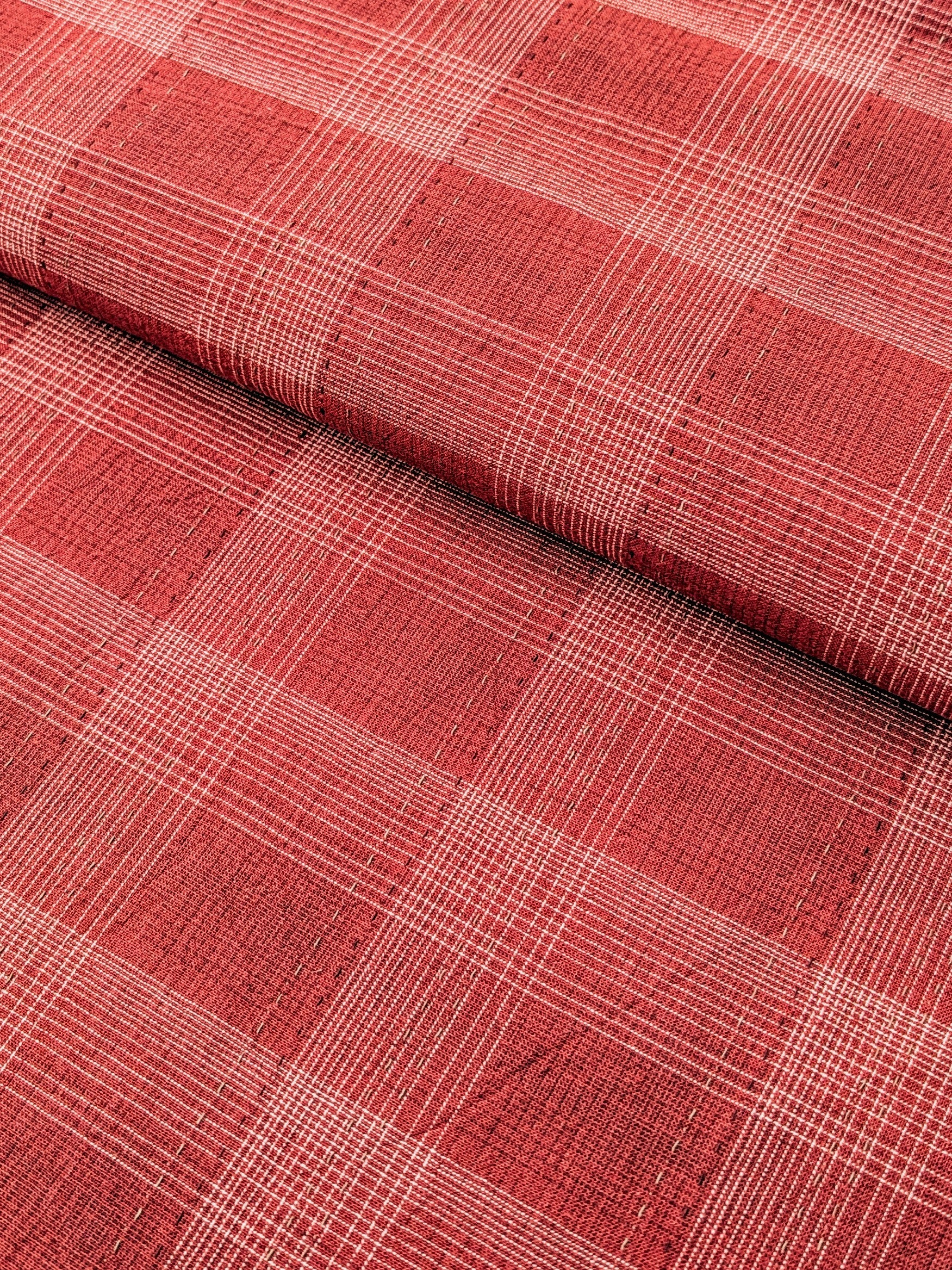 MYD - Glen Check Plaid Yarn Dyed Cotton Fabric - Red