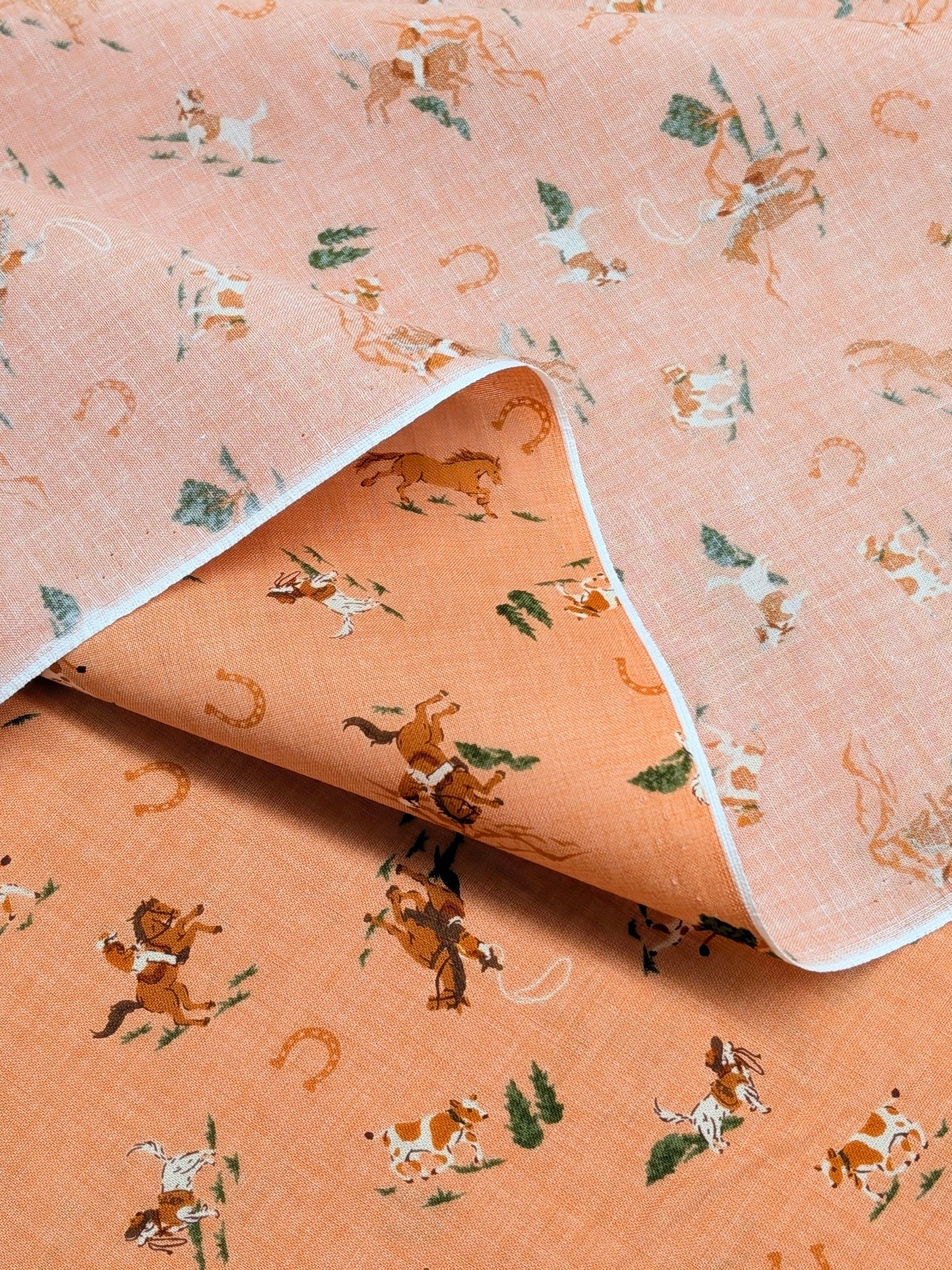 Vancet - Old Western Japanese Cotton Feedsack Fabric - Pink