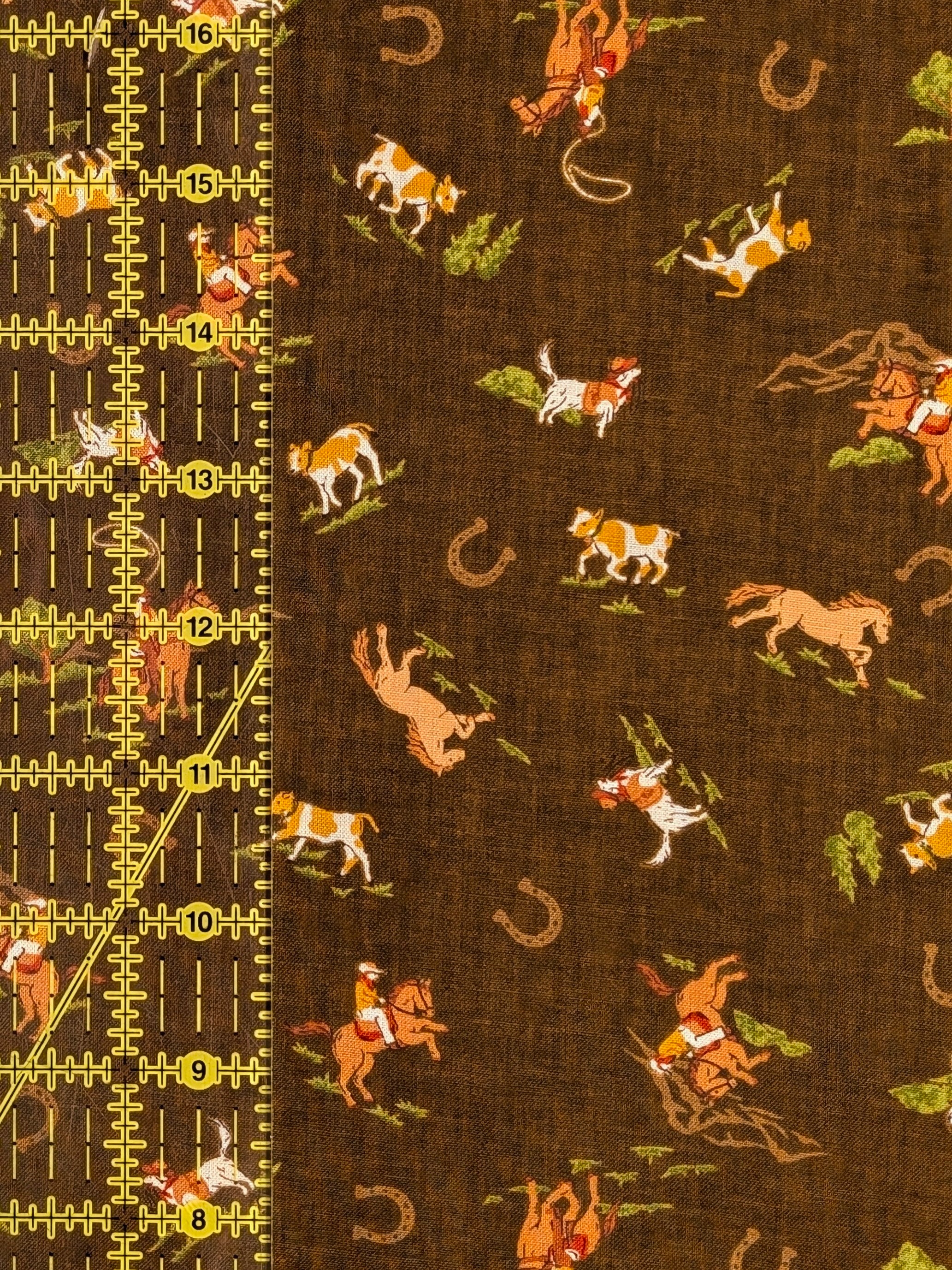 Vancet - Old Western Japanese Cotton Feedsack Fabric - Brown