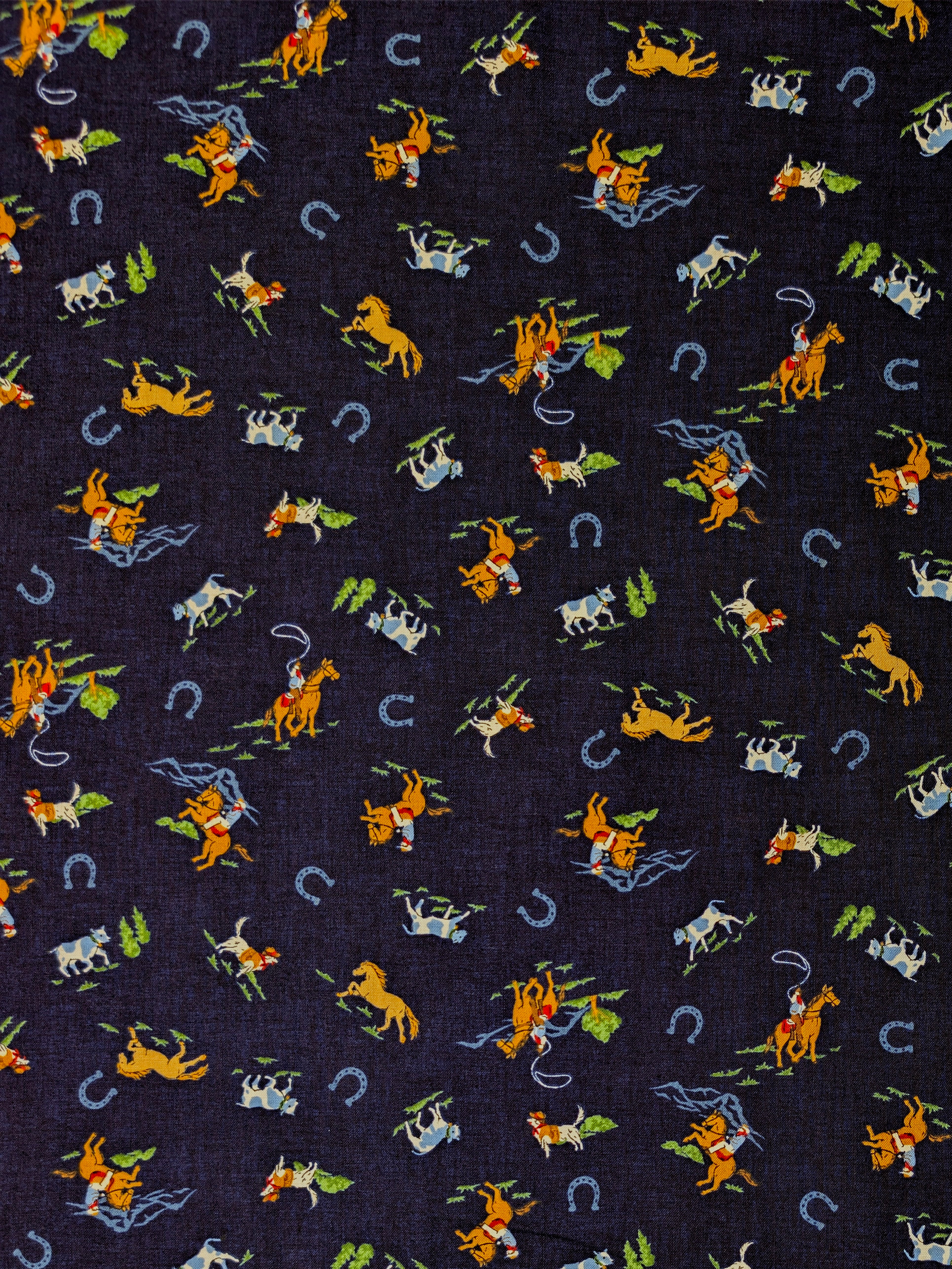 Vancet - Old Western Japanese Cotton Feedsack Fabric - Navy