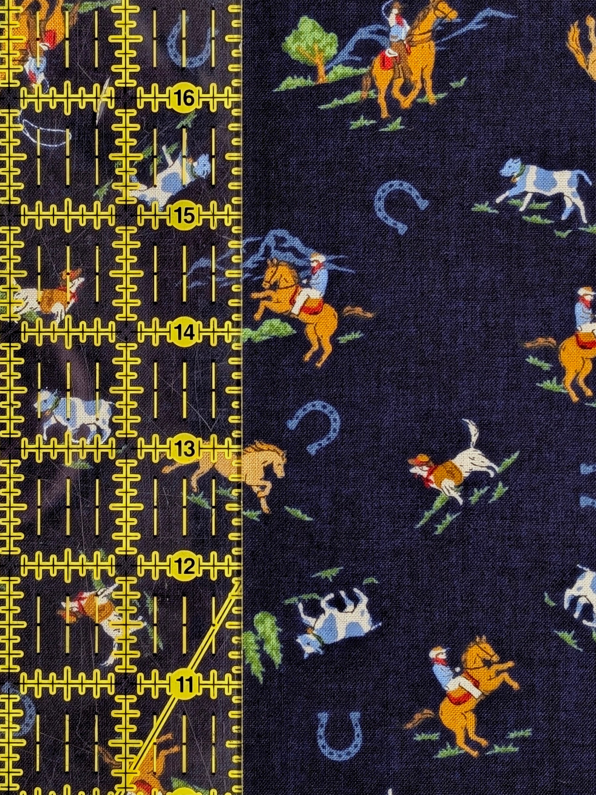 Vancet - Old Western Japanese Cotton Feedsack Fabric - Navy