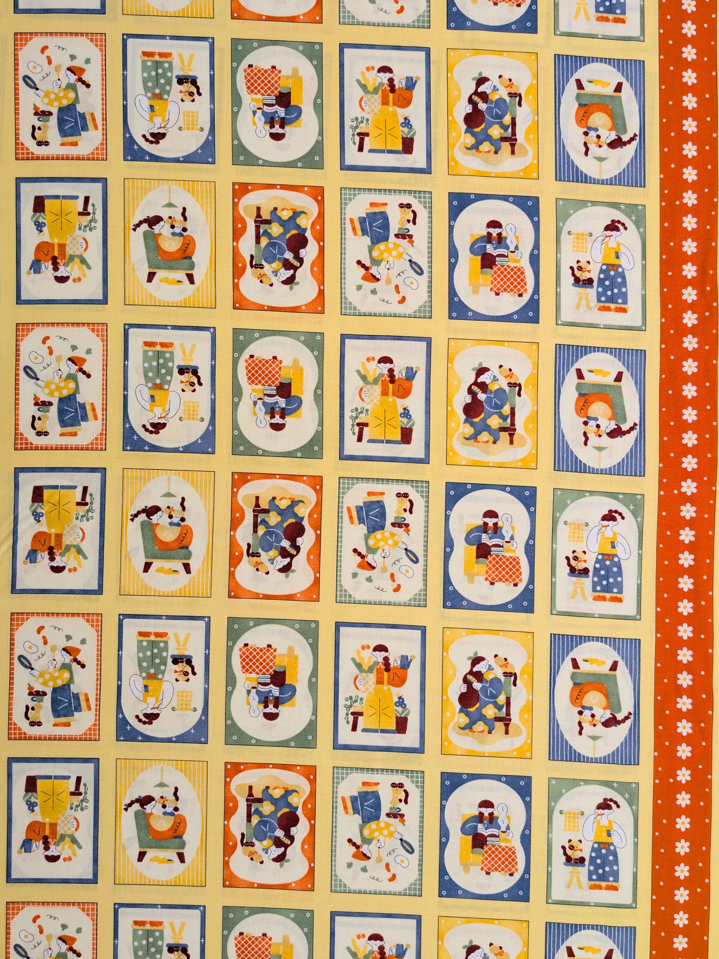 Cosmo - Scrapbook Ladies Japanese Cotton Fabric - Yellow