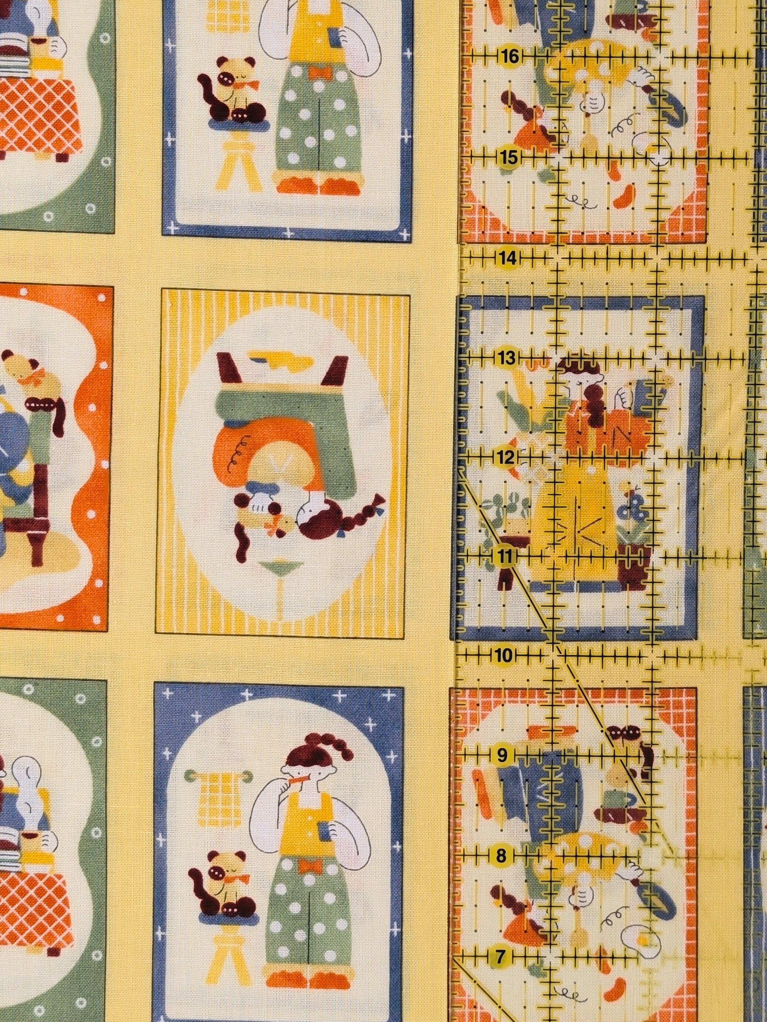 Cosmo - Scrapbook Ladies Japanese Cotton Fabric - Yellow