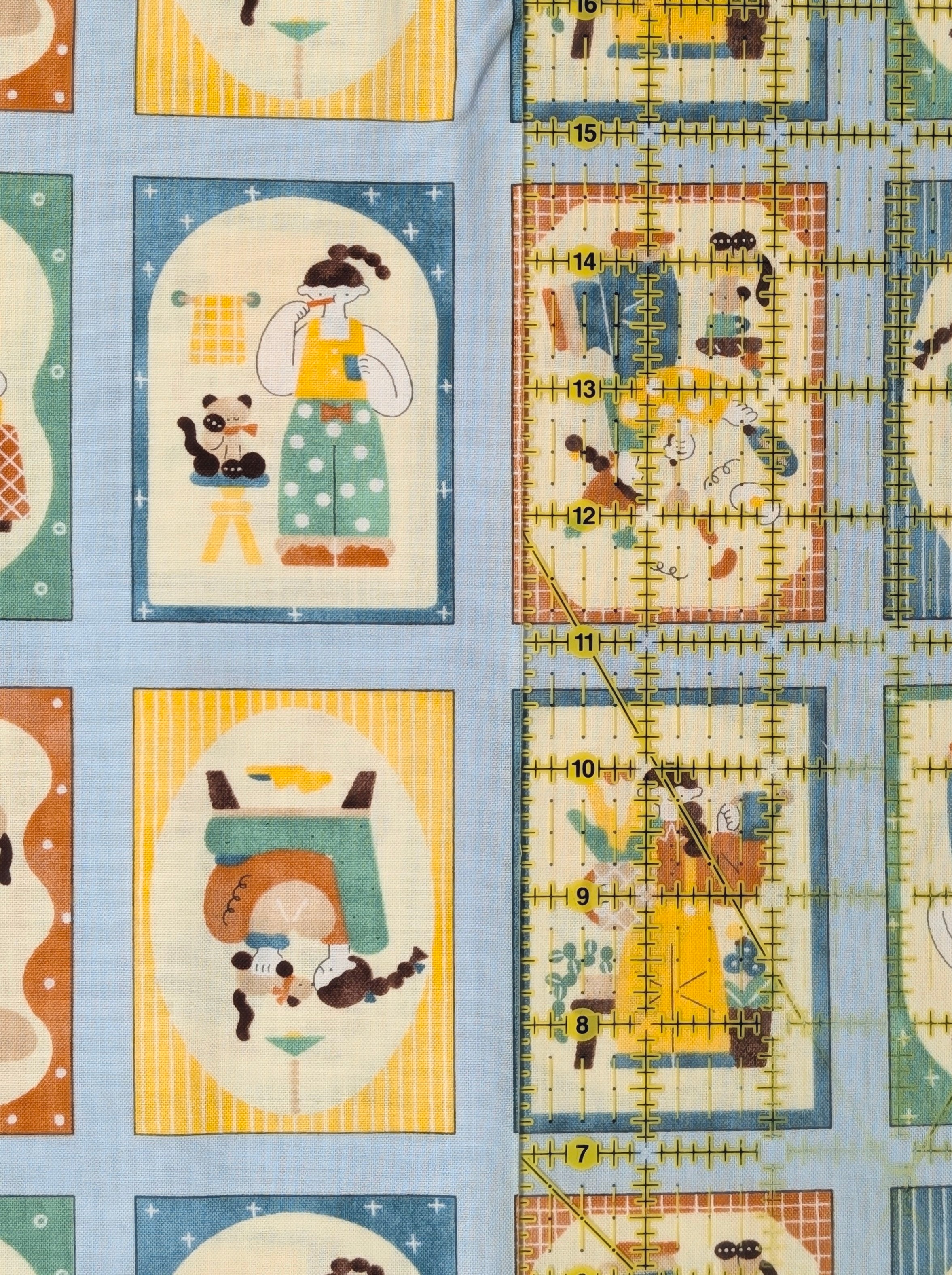 Cosmo - Scrapbook Ladies Japanese Cotton Fabric - Blue