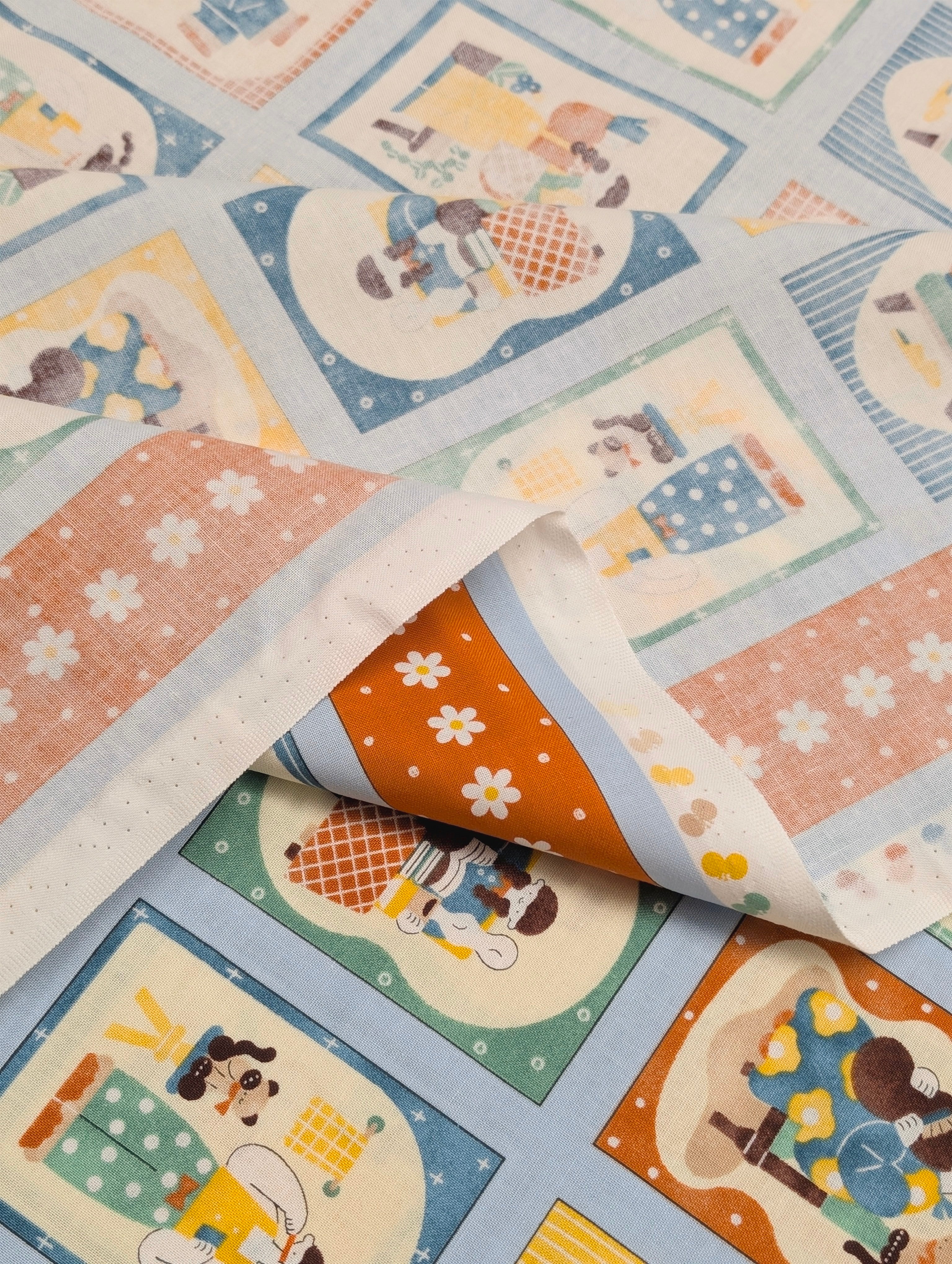 Cosmo - Scrapbook Ladies Japanese Cotton Fabric - Blue