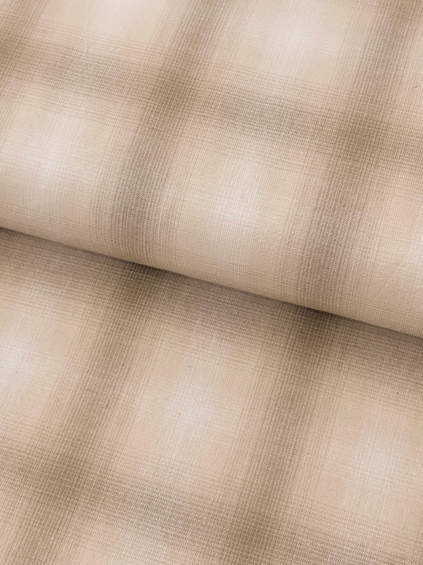 Vancet - Giant Windowpane Plaid Yarn Dyed Cotton Fabric - Beige