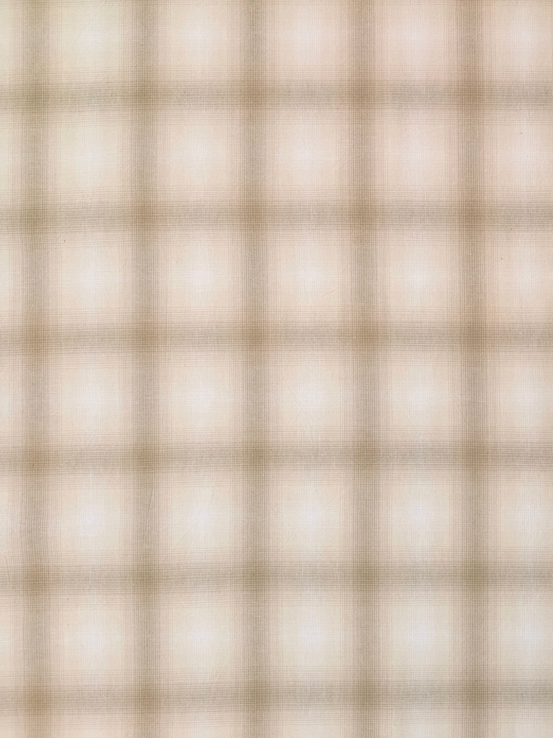 Vancet - Giant Windowpane Plaid Yarn Dyed Cotton Fabric - Beige
