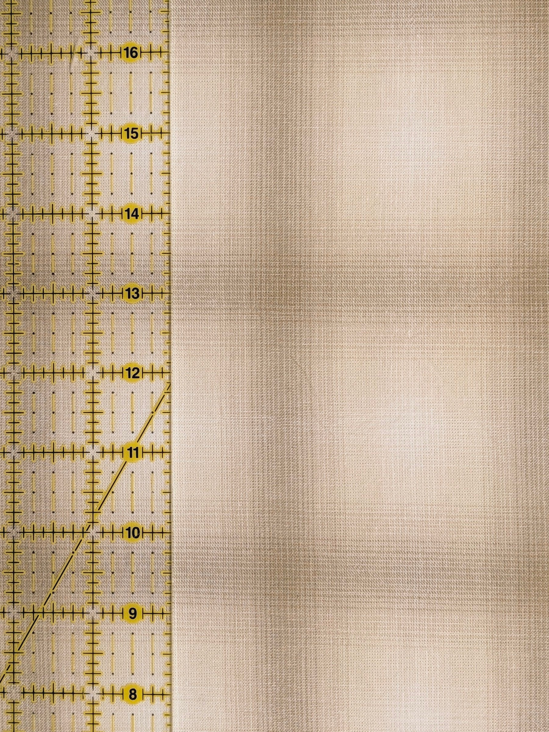 Vancet - Giant Windowpane Plaid Yarn Dyed Cotton Fabric - Beige
