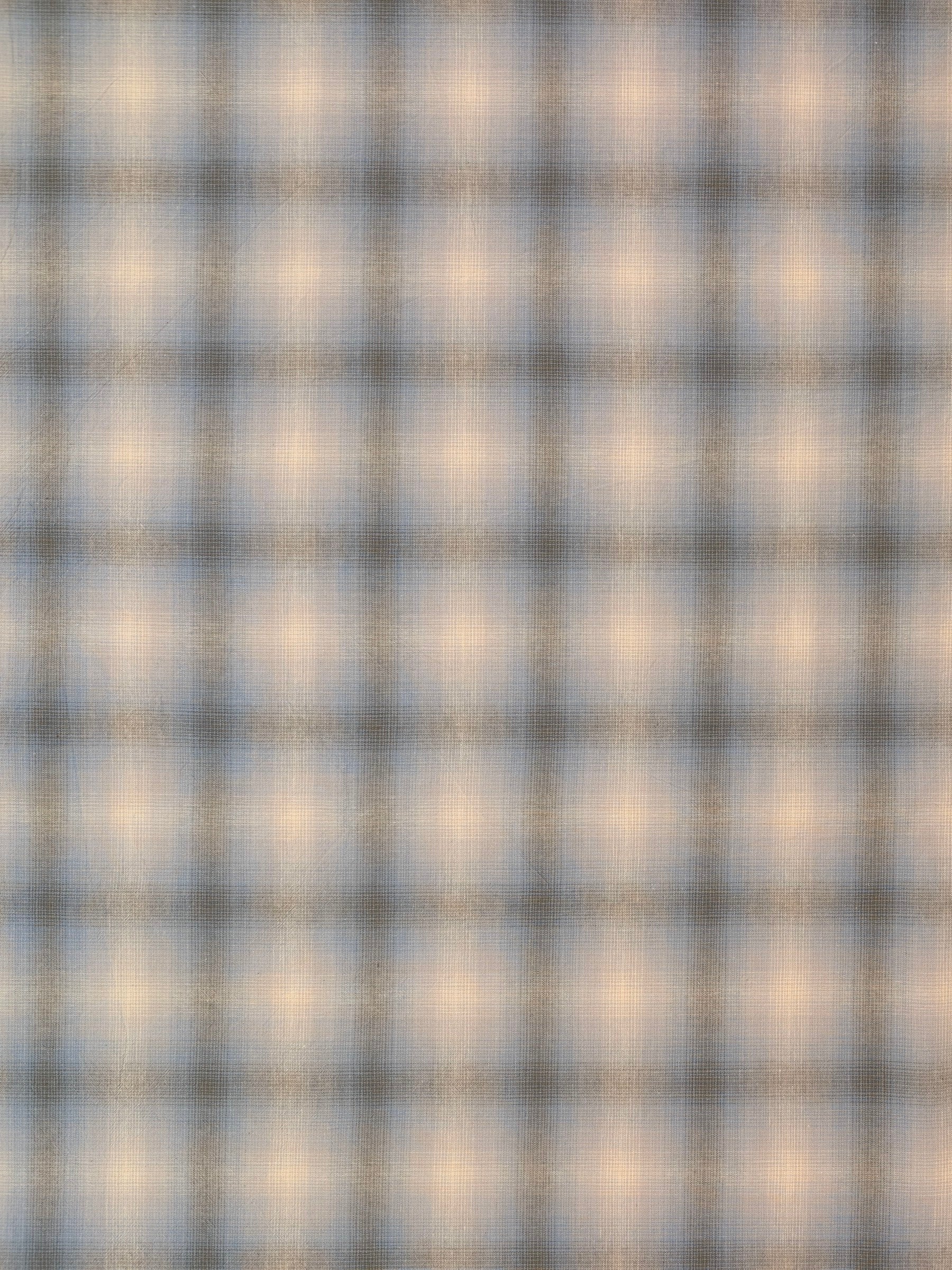 Vancet - Giant Windowpane Plaid Yarn Dyed Cotton Fabric - Blue