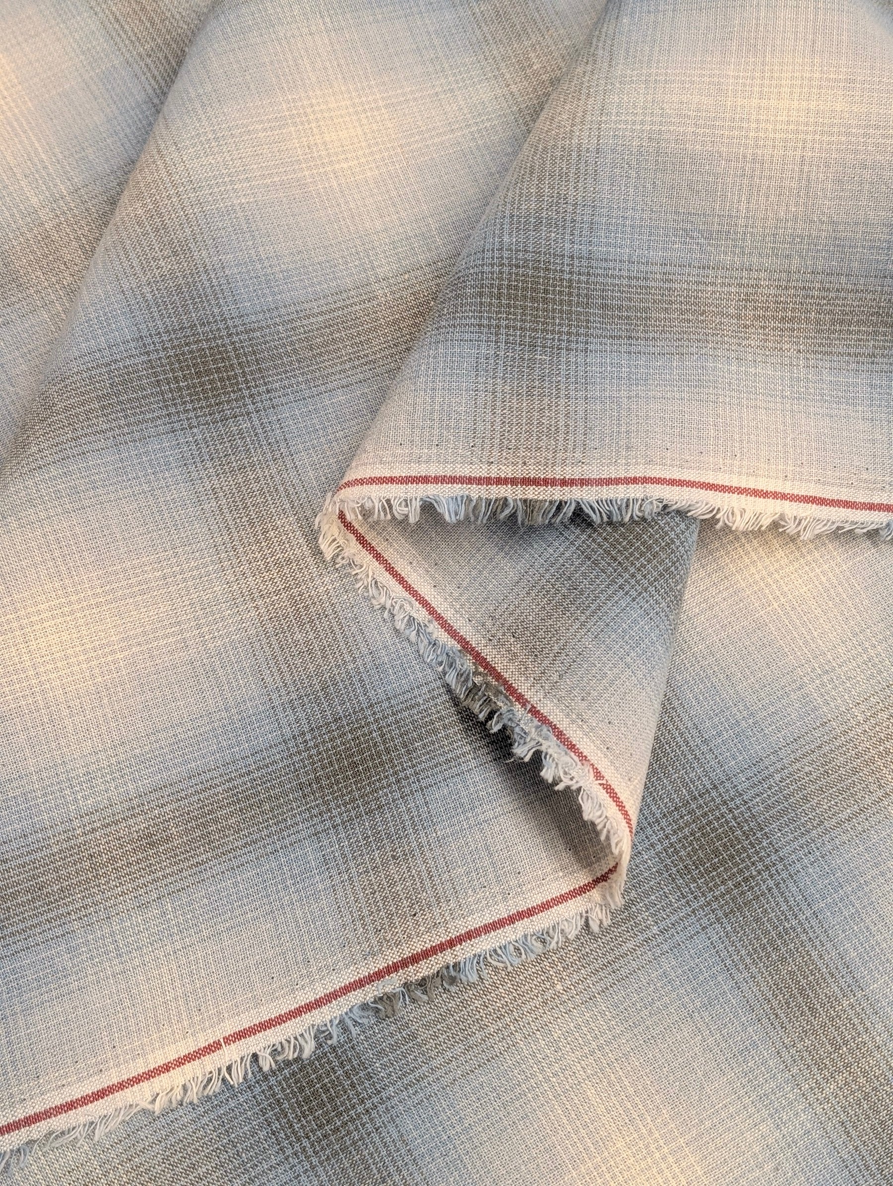 Vancet - Giant Windowpane Plaid Yarn Dyed Cotton Fabric - Blue