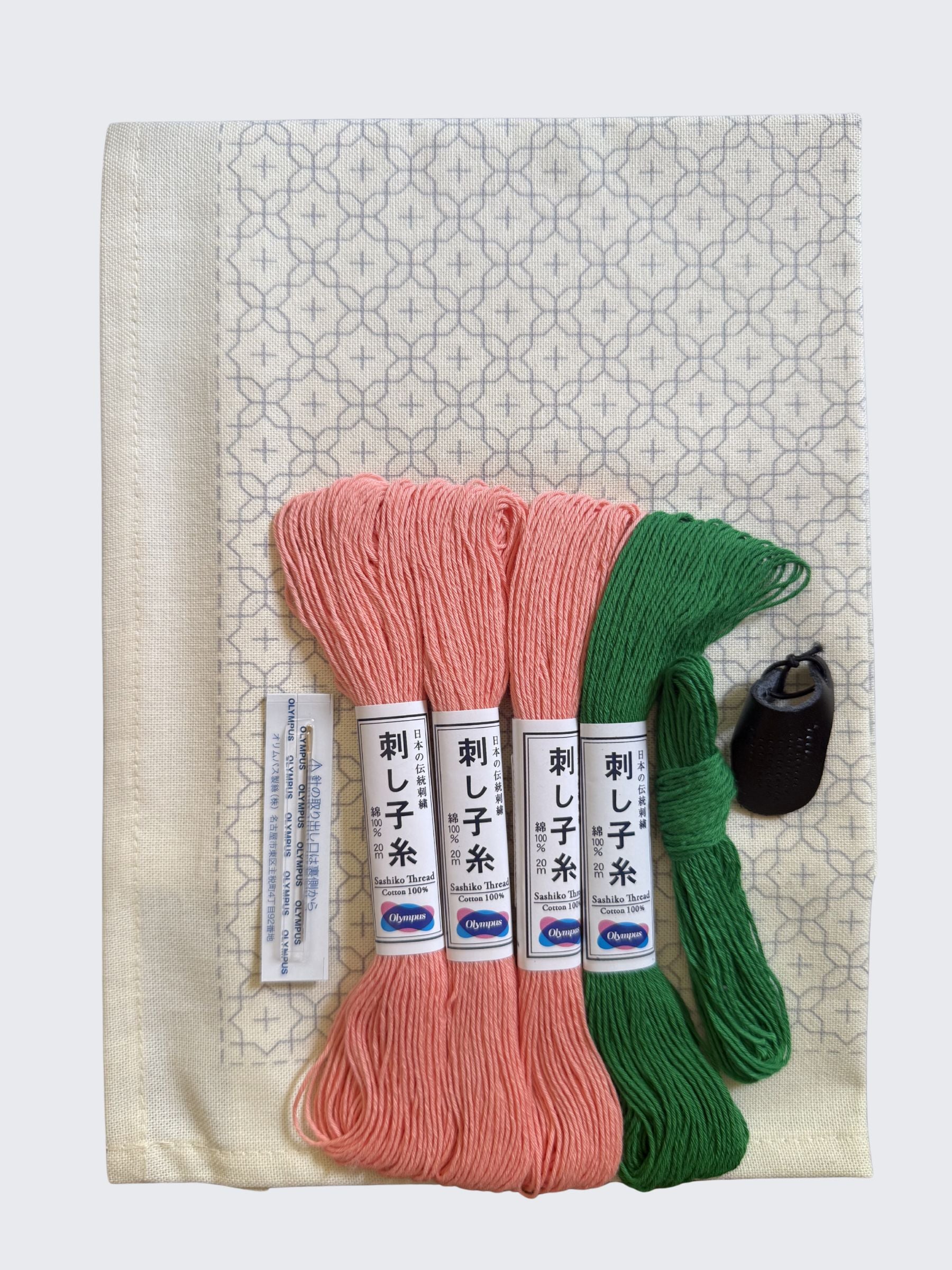 Olympus - Cross-Flower Sashiko Placemat Sampler Kit - Beige