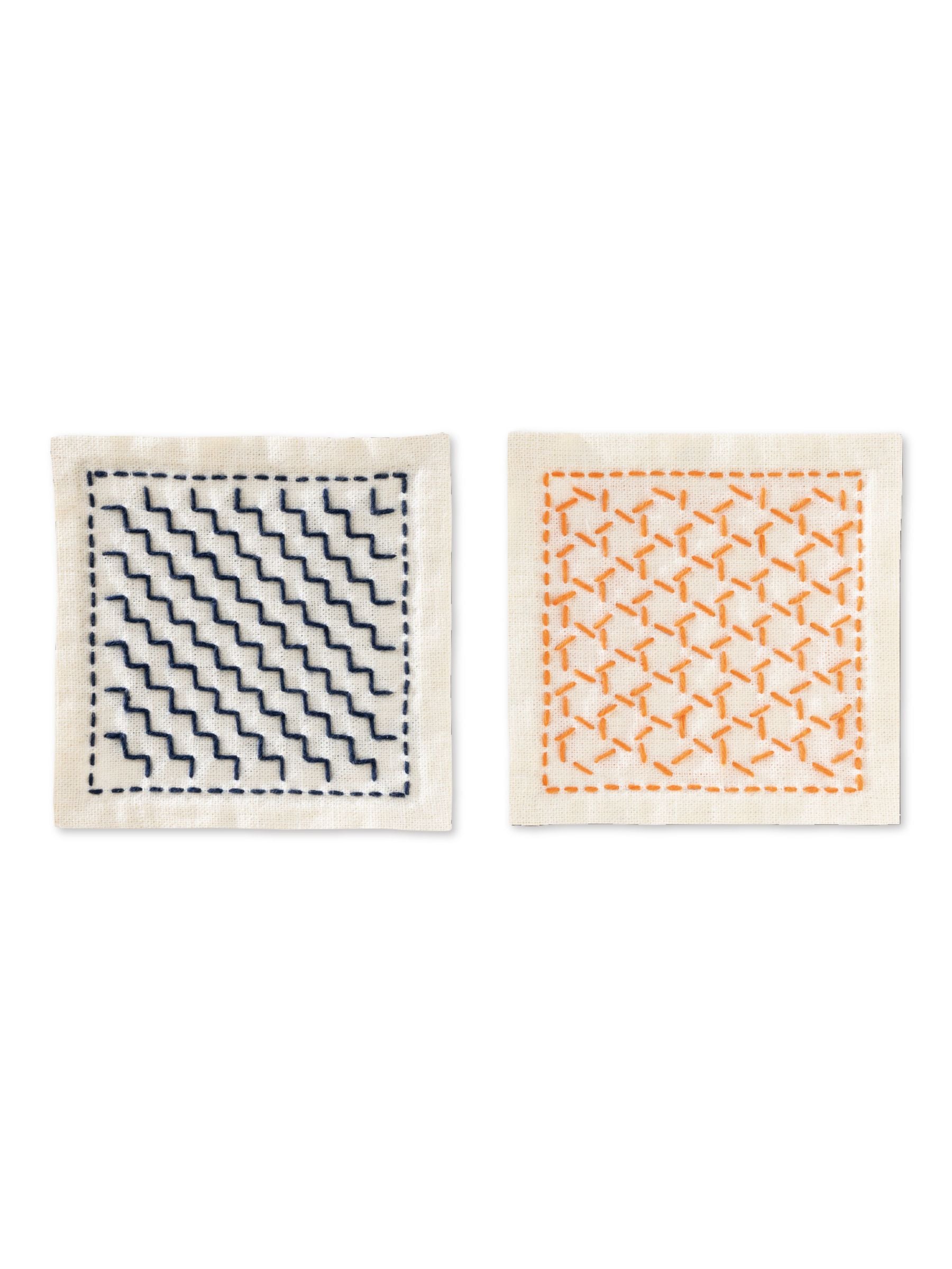 Olympus - Sashiko Coaster "Layered Basket Weave" Sampler Kit - Beige