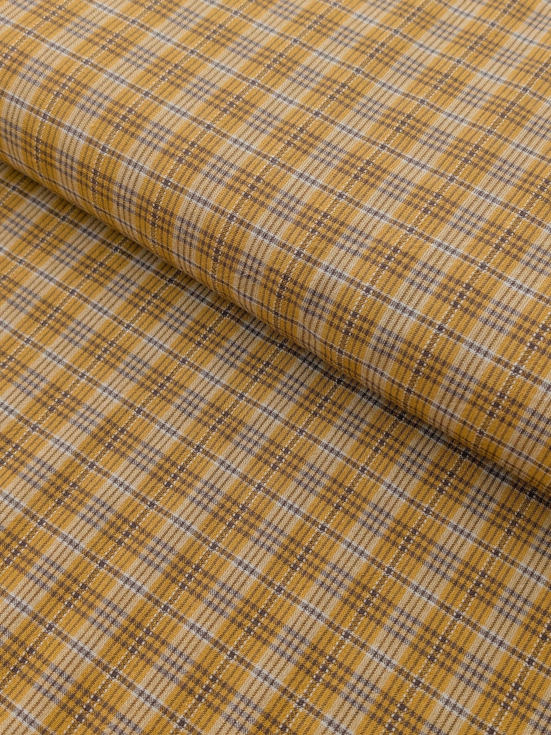 Textile Pantry - Check Plaid Yarn Dyed Cotton Fabric - Yellow