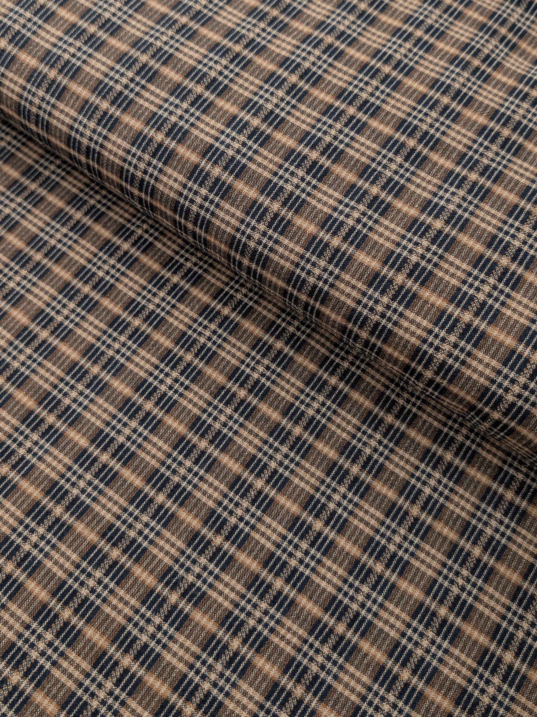 Textile Pantry - Check Plaid Yarn Dyed Cotton Fabric - Brown