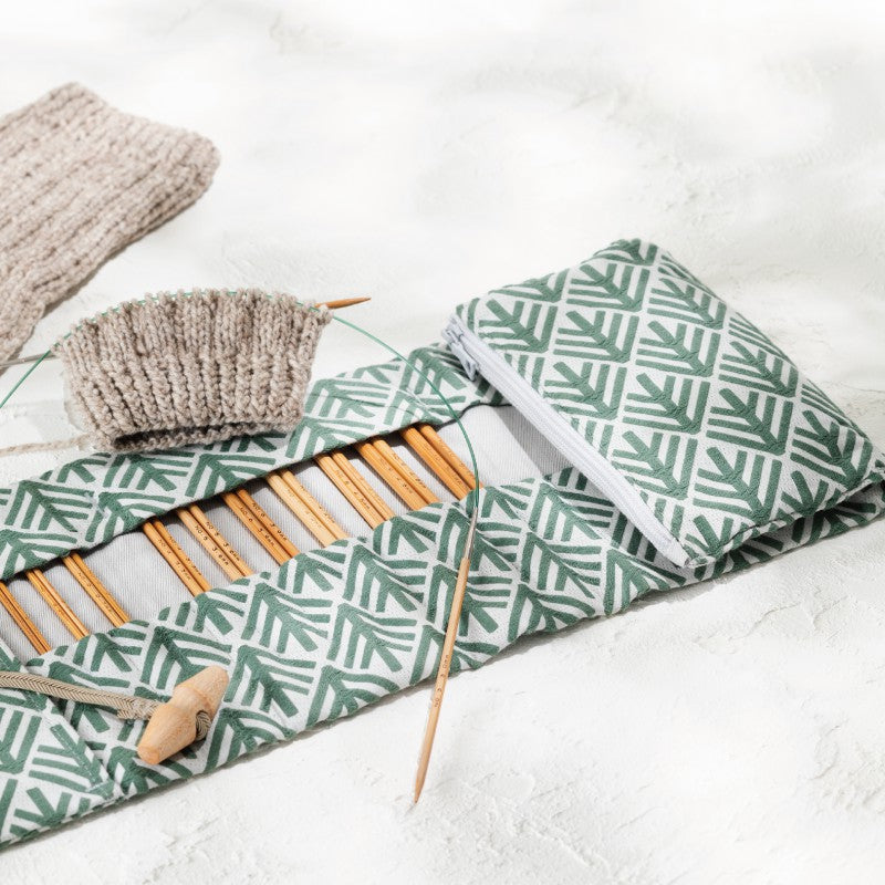 Tulip - CarryC Long Interchangeable Bamboo Knitting Needle Set 'Komorebi'- Green