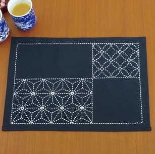 Olympus - Asanoha Placemat Sashiko Sampler Kit - White on Blue