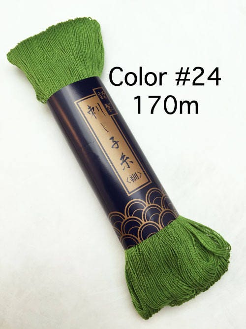 Yokota - Cotton Sashiko Thread 170m Skein - #24 Leaf Green