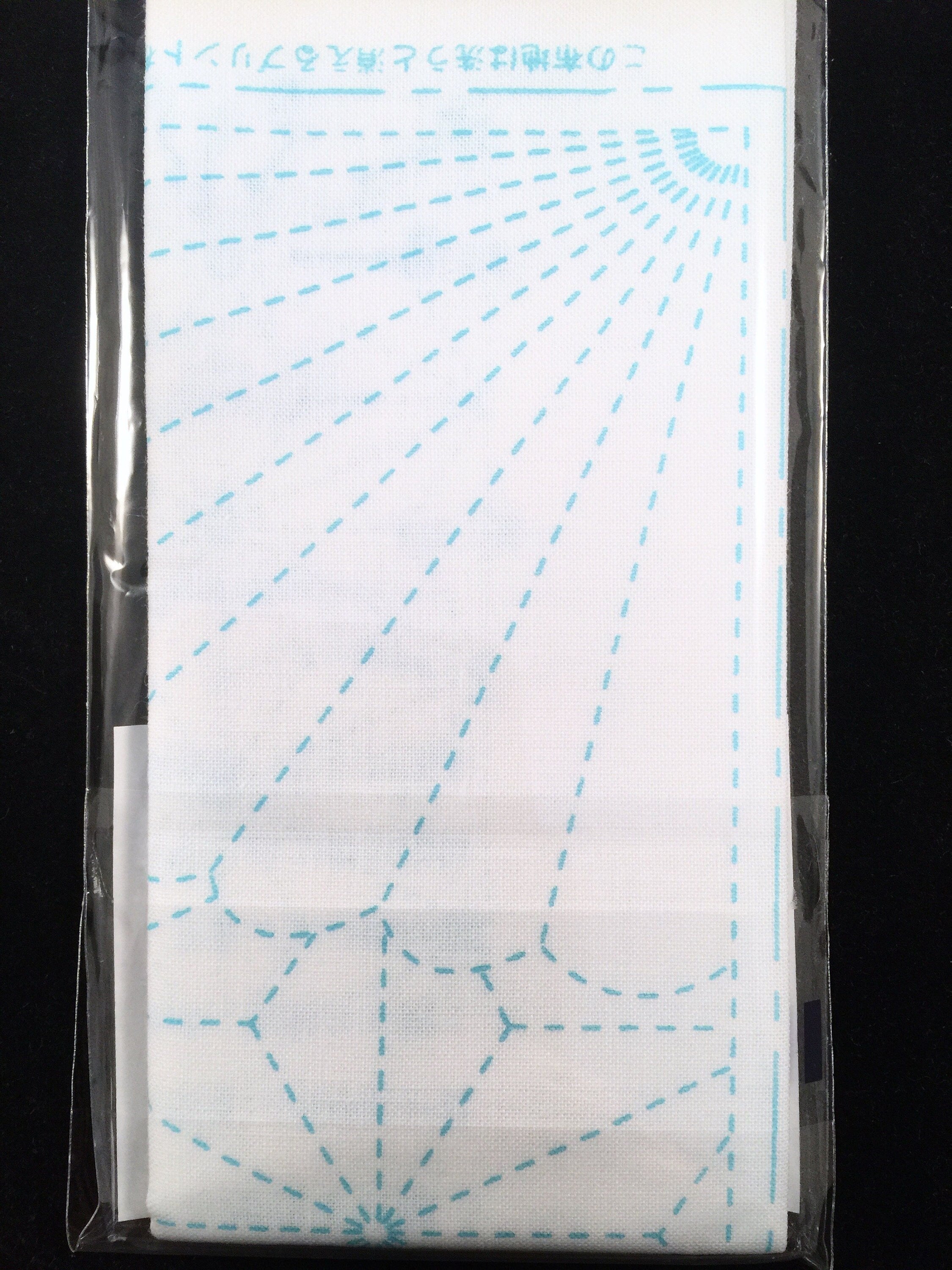 Yokota - Asanoha and Shippou Cotton Sashiko Fukin Sampler Cloth - White