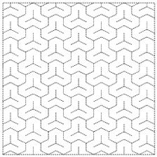 Yokota - Bishamon Linked Triangles Cotton Sashiko Fukin Sampler Cloth - White