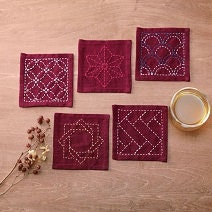 Olympus - Coaster Collection Cotton Sashiko Sampler Cloth - Five Colors