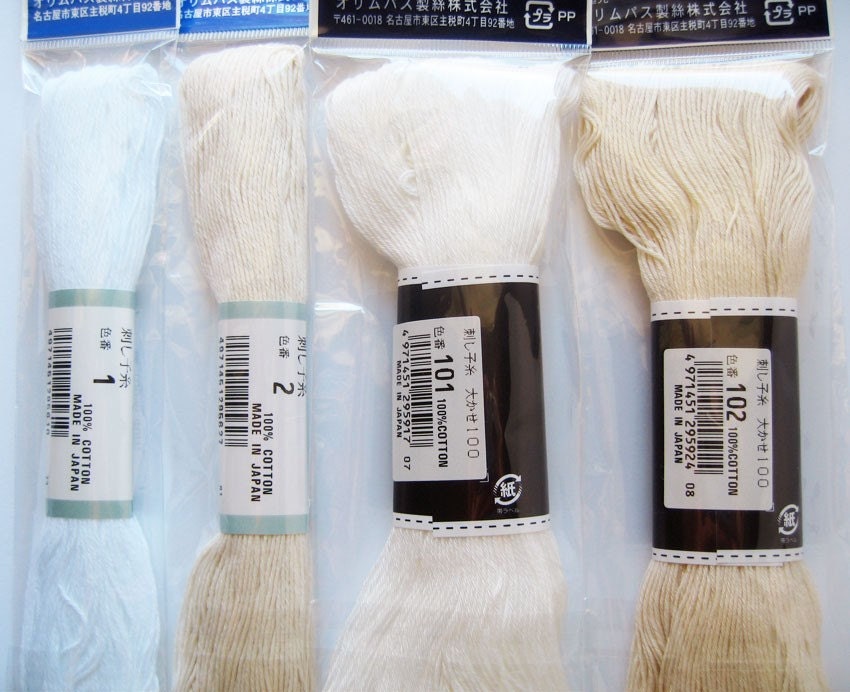 Olympus - Cotton Sashiko Thread 100m Skein - Color #102 Off White
