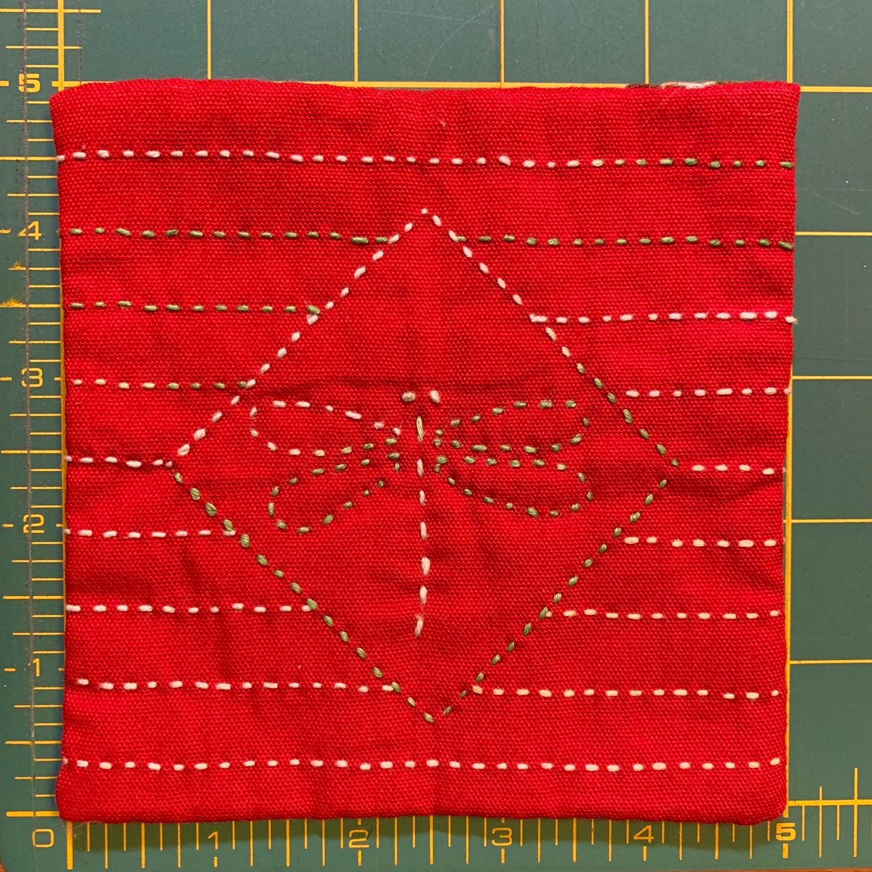 Orimono Imports - Sashiko Coaster/Quilt Blocks Set with Printed Washout Design