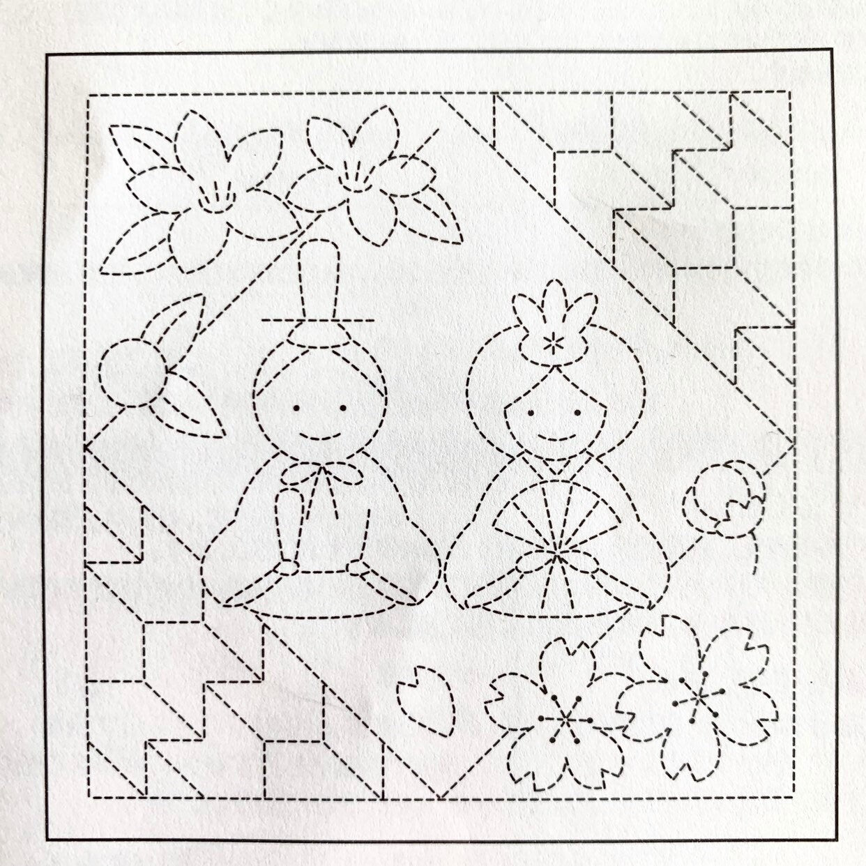 Olympus - Hina Matsuri Cotton Sashiko Sampler Cloth - White