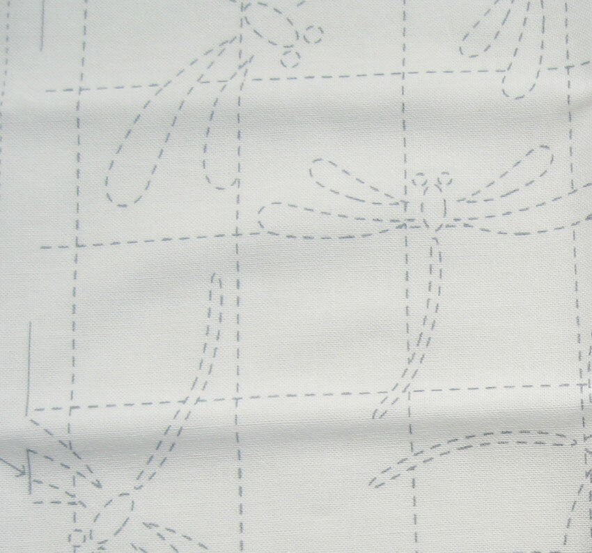 Olympus - Dragonfly Cotton Sashiko Sampler Cloth - White