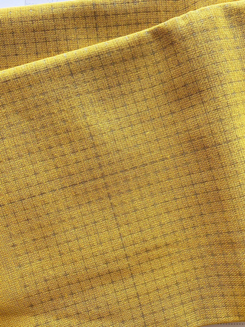 Daruma - Cotton Sashiko Grid Cloth - Mustard Yellow
