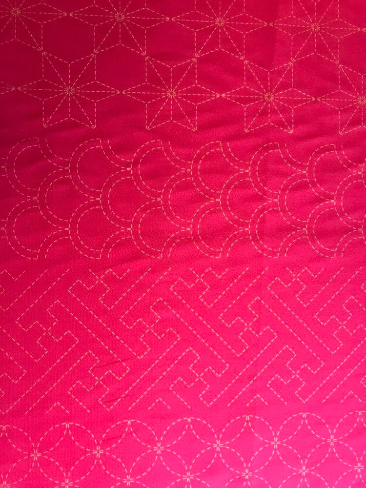 Orimono Imports - Crests Sashiko Washout Fabric Panel