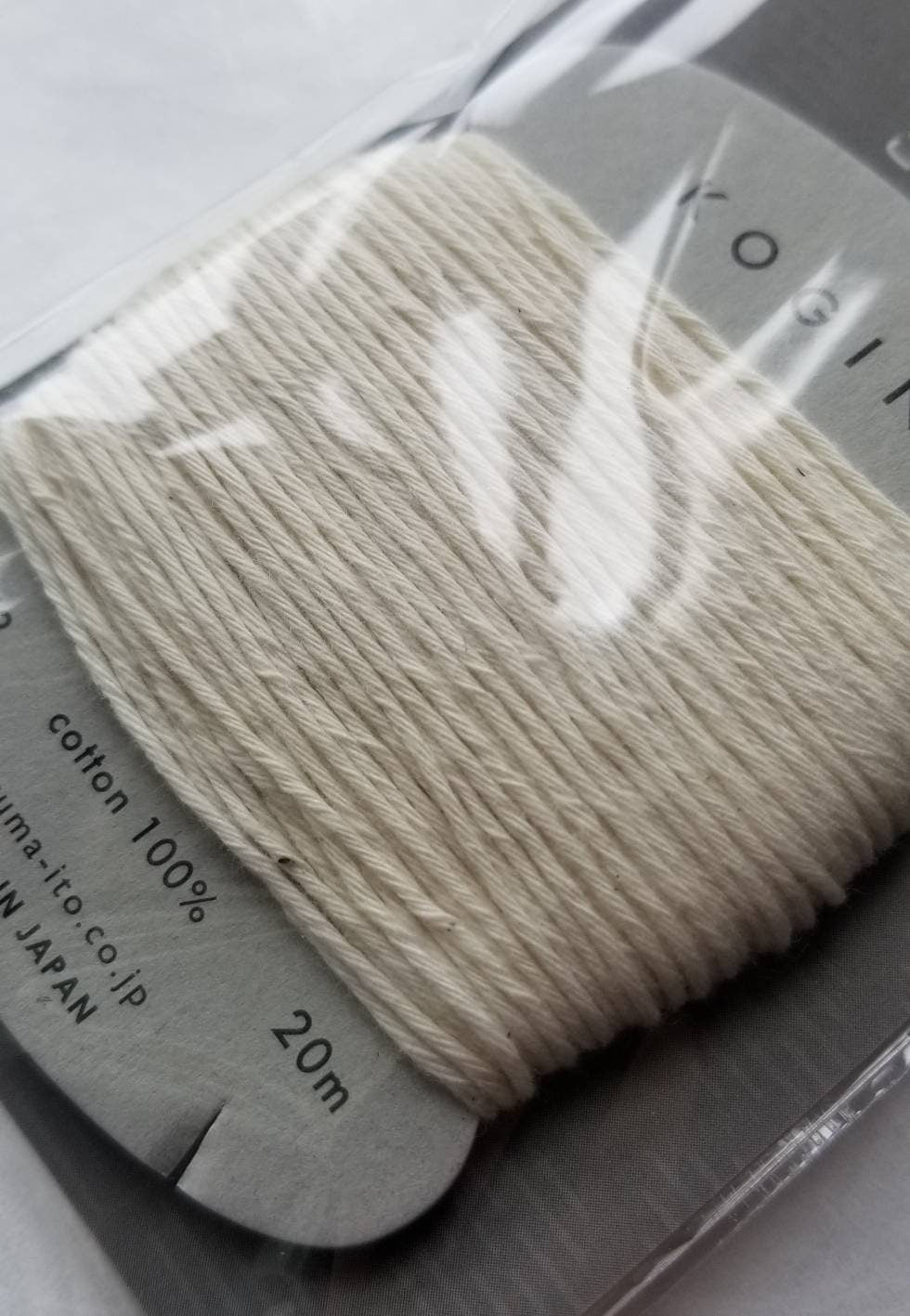 Daruma - Cotton Kogin Thread 20m Card 20/8 - #A Natural