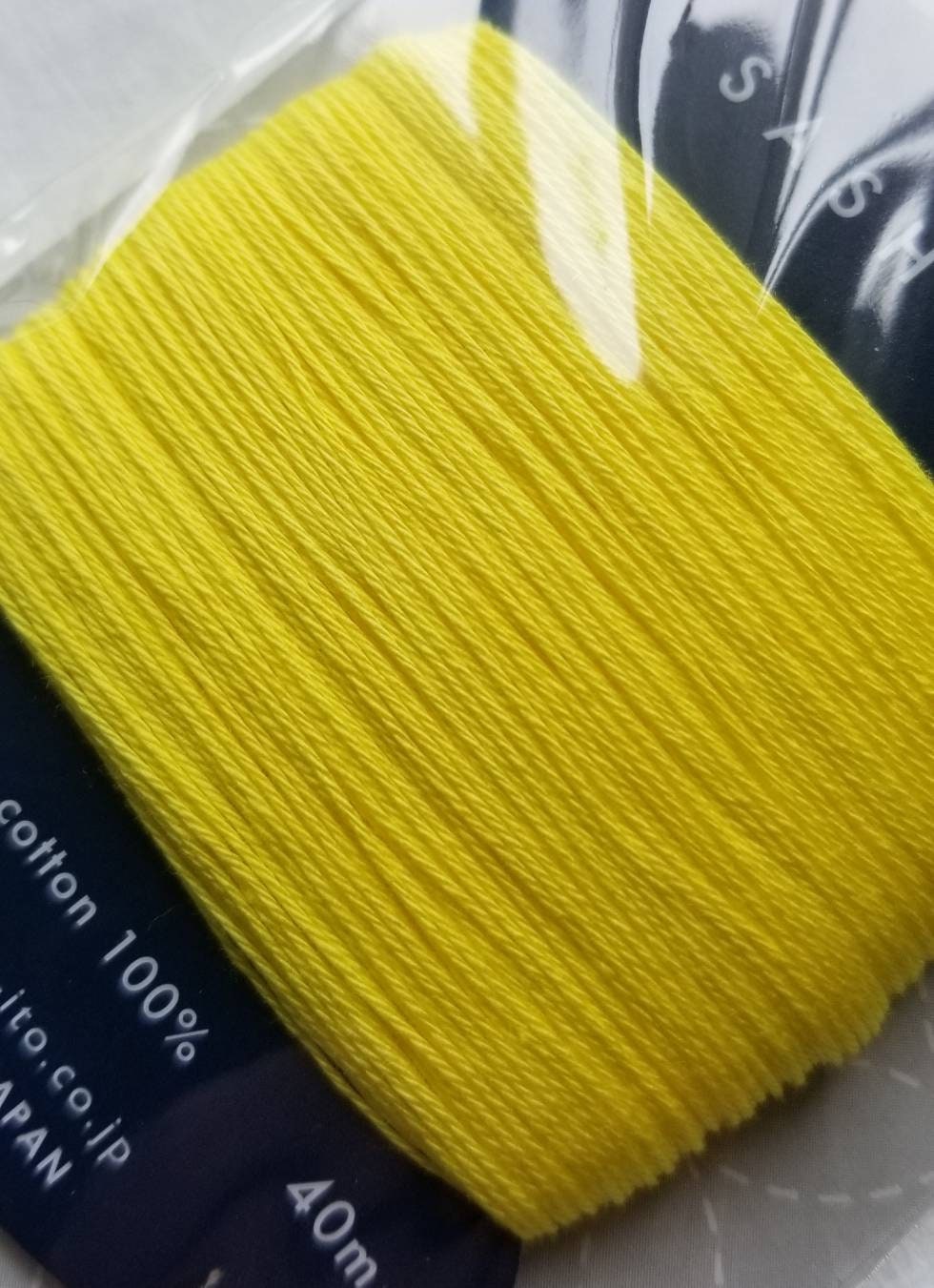 Daruma - Cotton Sashiko Thread 40m Card 20/4 - #203 Bright Yellow