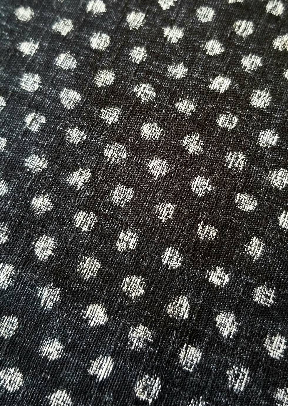 Morikiku Small Dots Japanese cotton dobby fabric M12000-A24 charcoal black